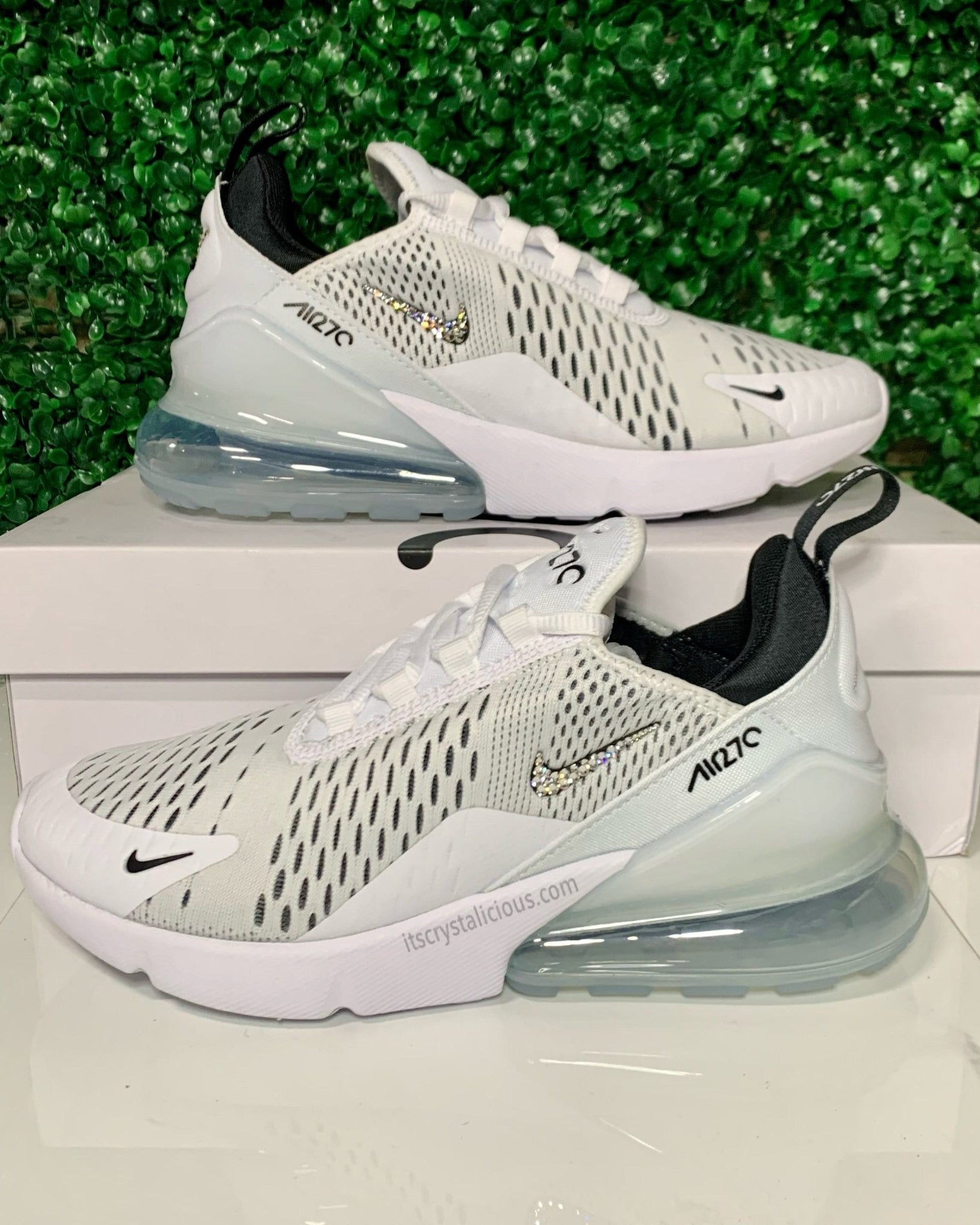 Nike Air Max 270 White/Black/Crystal - Minimal * - It's Crystalicious®