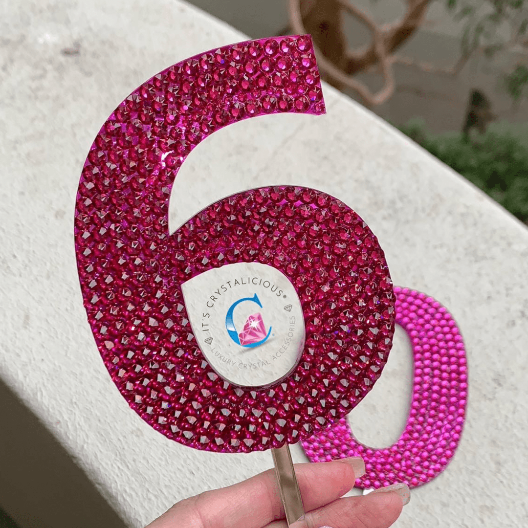 Crystal Number Cake Topper - Fuchsia* - It's Crystalicious®