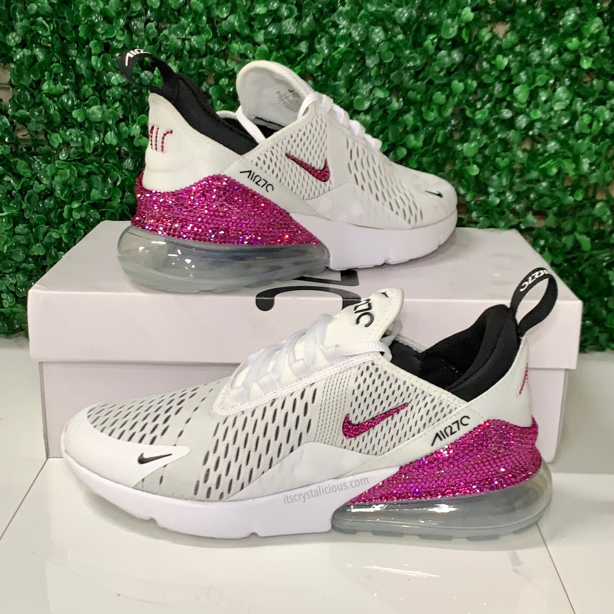 Nike Air Max 270 White/Black/Fuchsia * - It's Crystalicious®