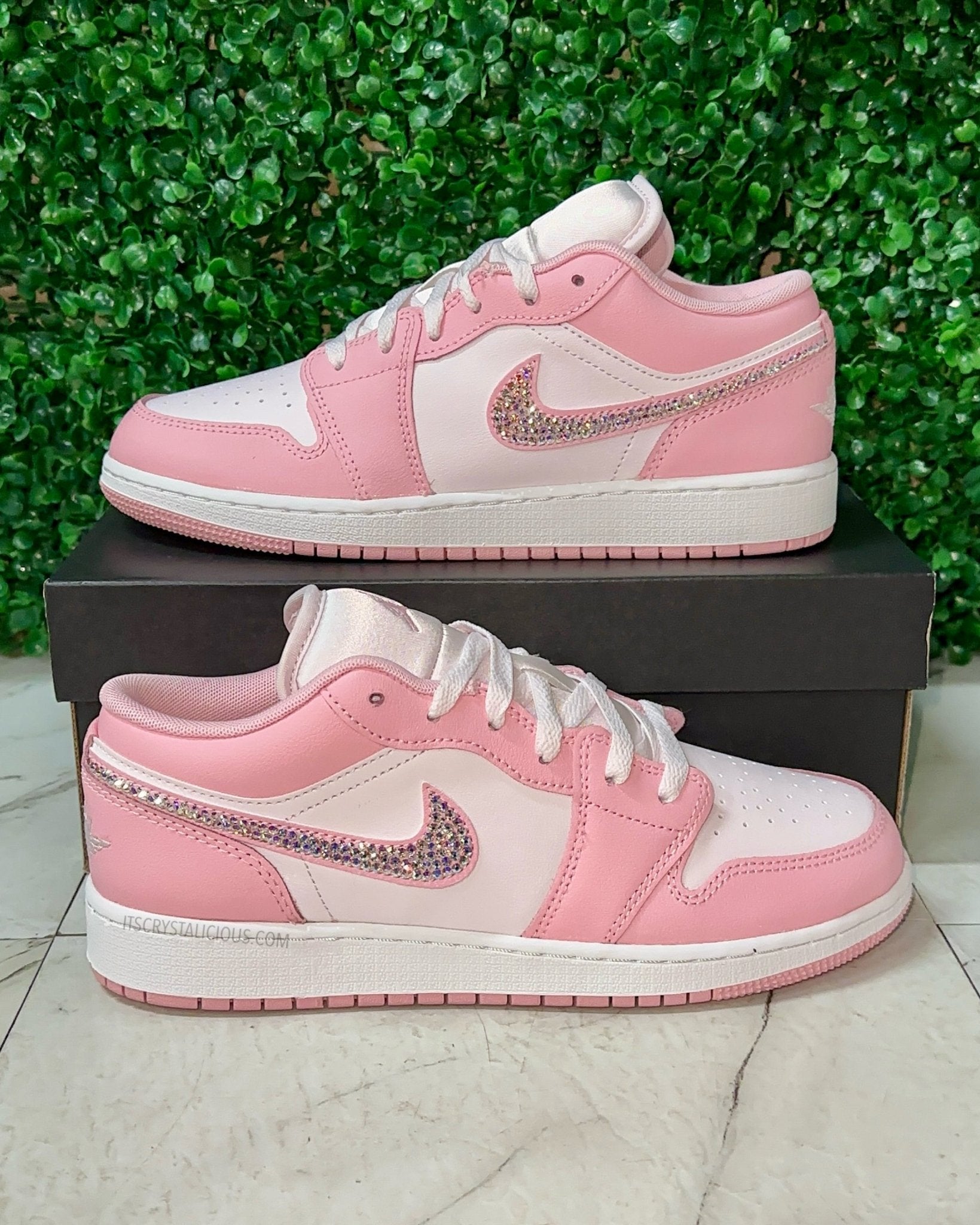 Jordan 1 - White/Pearl Pink/Crystal AB - Lows* - It's Crystalicious®