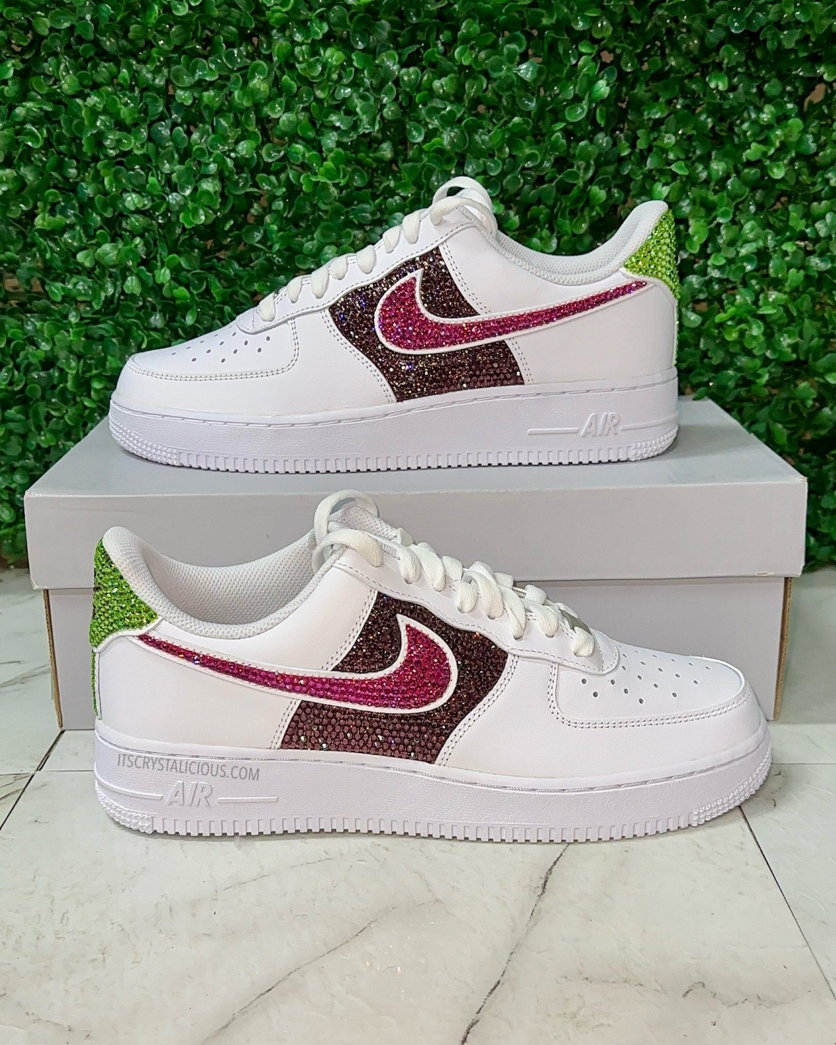 Nike Air Force 1 - Amethyst/Fuchsia/Limecicle (Max Crystal Bling)* - It's Crystalicious®