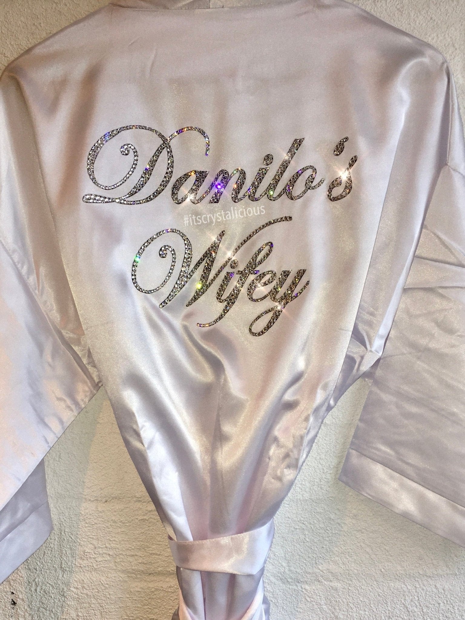 Wifey Personalised Satin Robe * - It's Crystalicious®
