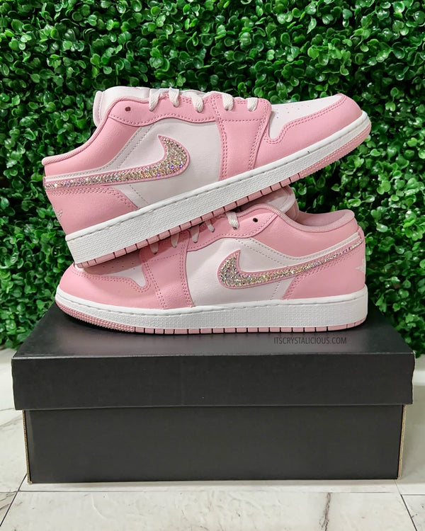 Jordan 1 - White/Pearl Pink/Crystal AB - Lows* - It's Crystalicious®