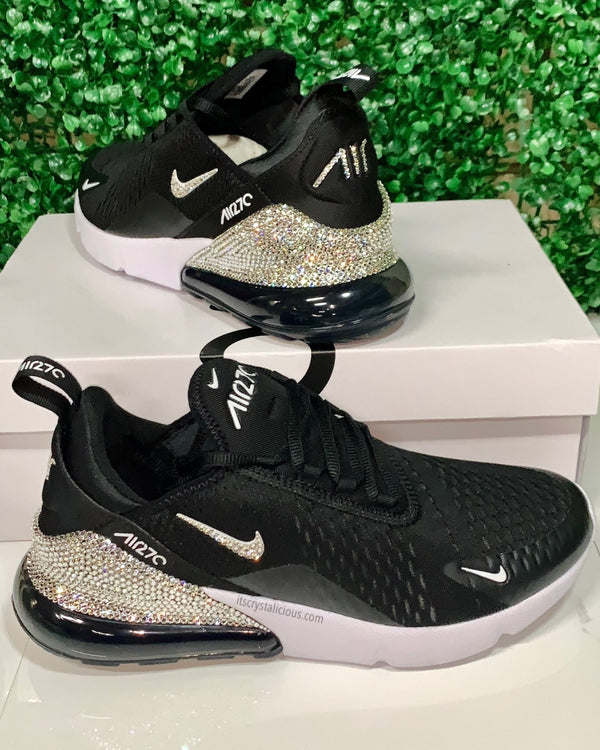 Nike air max 270 all black with white tick sale