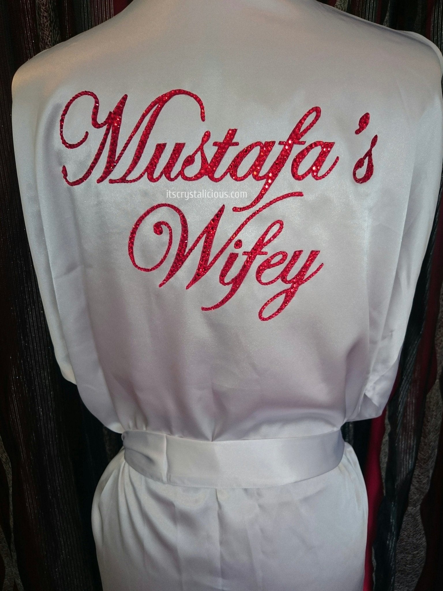 Wifey Personalised Satin Robe * - It's Crystalicious®