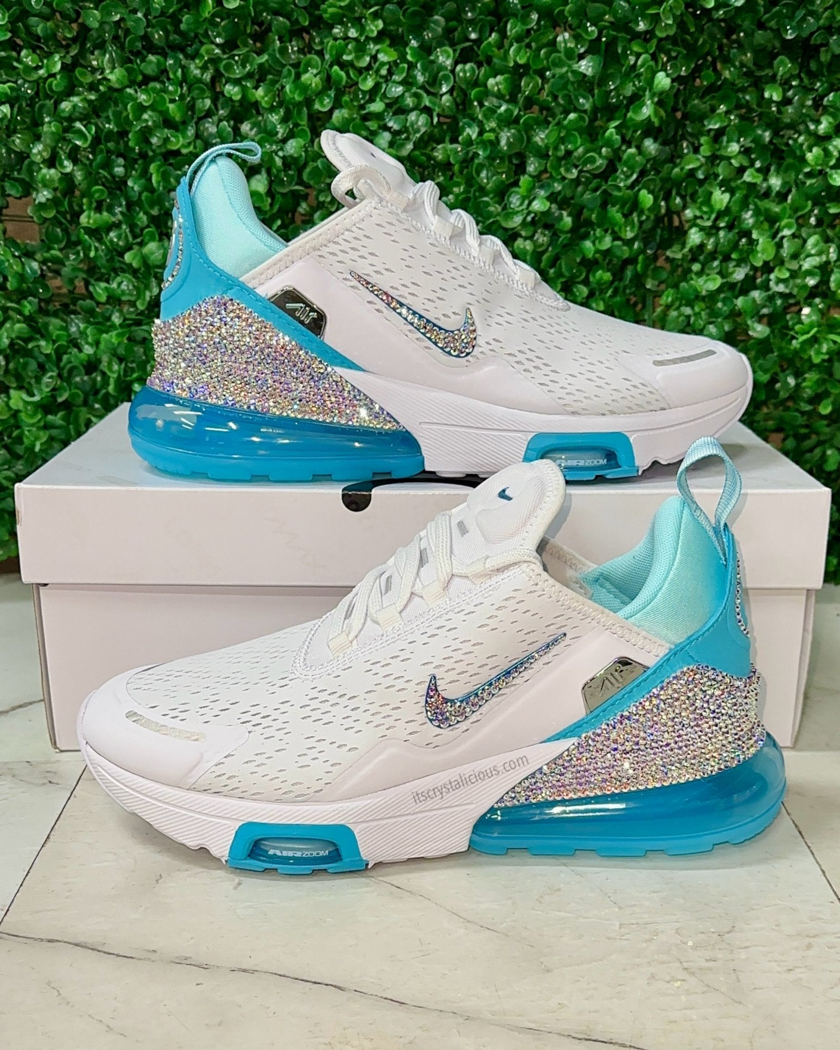 Nike Air Max 270 Premium - Teal Tint Custom Crystal - It's Crystalicious®
