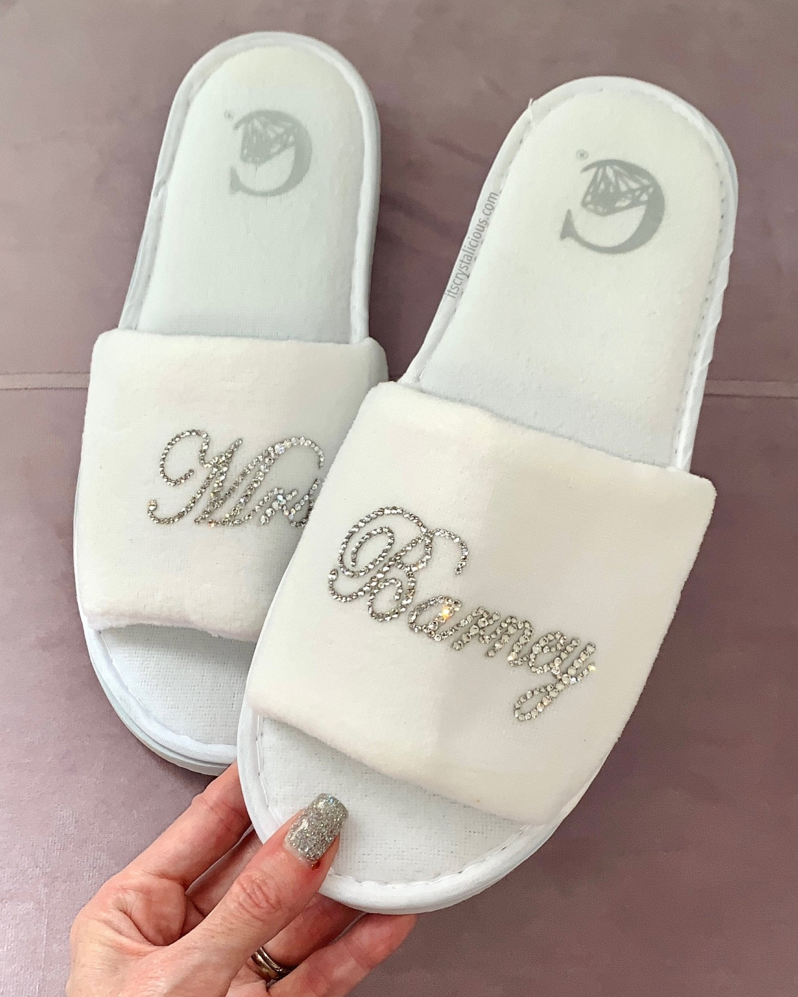 Personalised Crystal Bridal Slippers - Crystal * - It's Crystalicious®