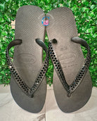 Black Thick Strap Havaianas/Jet - 2 Rows * - It's Crystalicious®