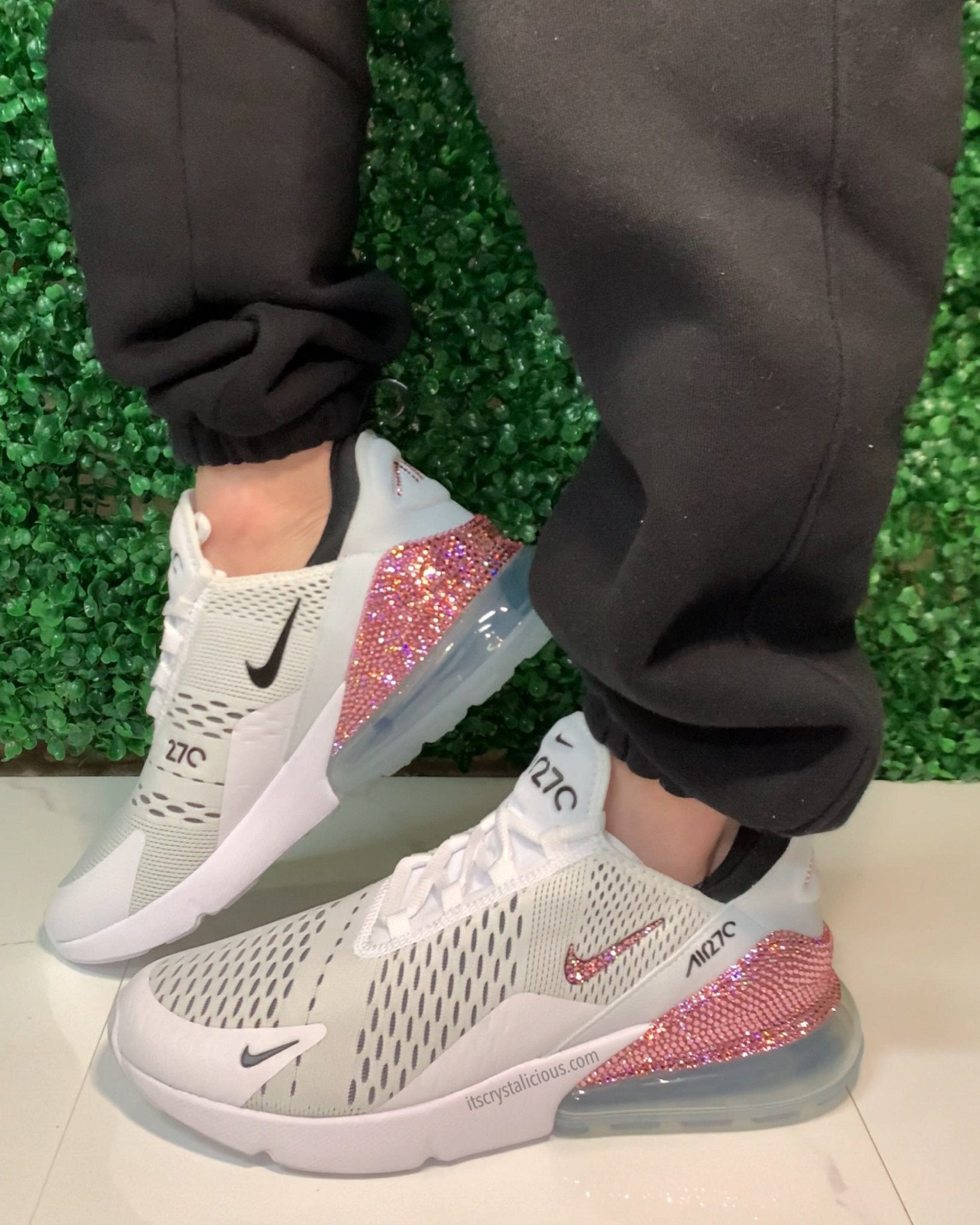Nike Air Max 270 White/Black/Lt Rose * - It's Crystalicious®