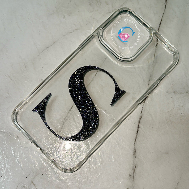 Crystal Bold Initial Bumper Phone cover - Smoked Amethyst*