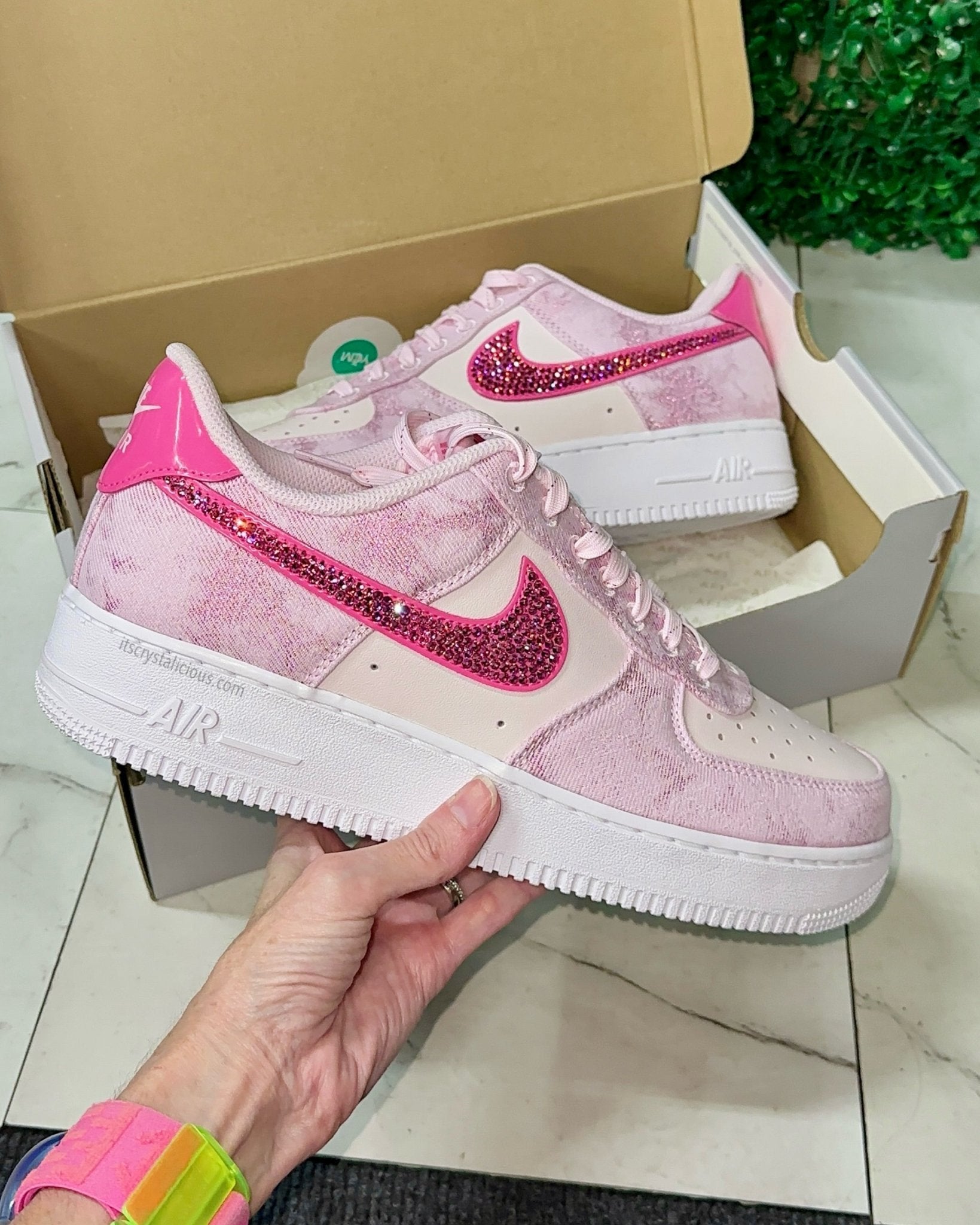 Nike Air Force 1 - Pink Denim * - It's Crystalicious®