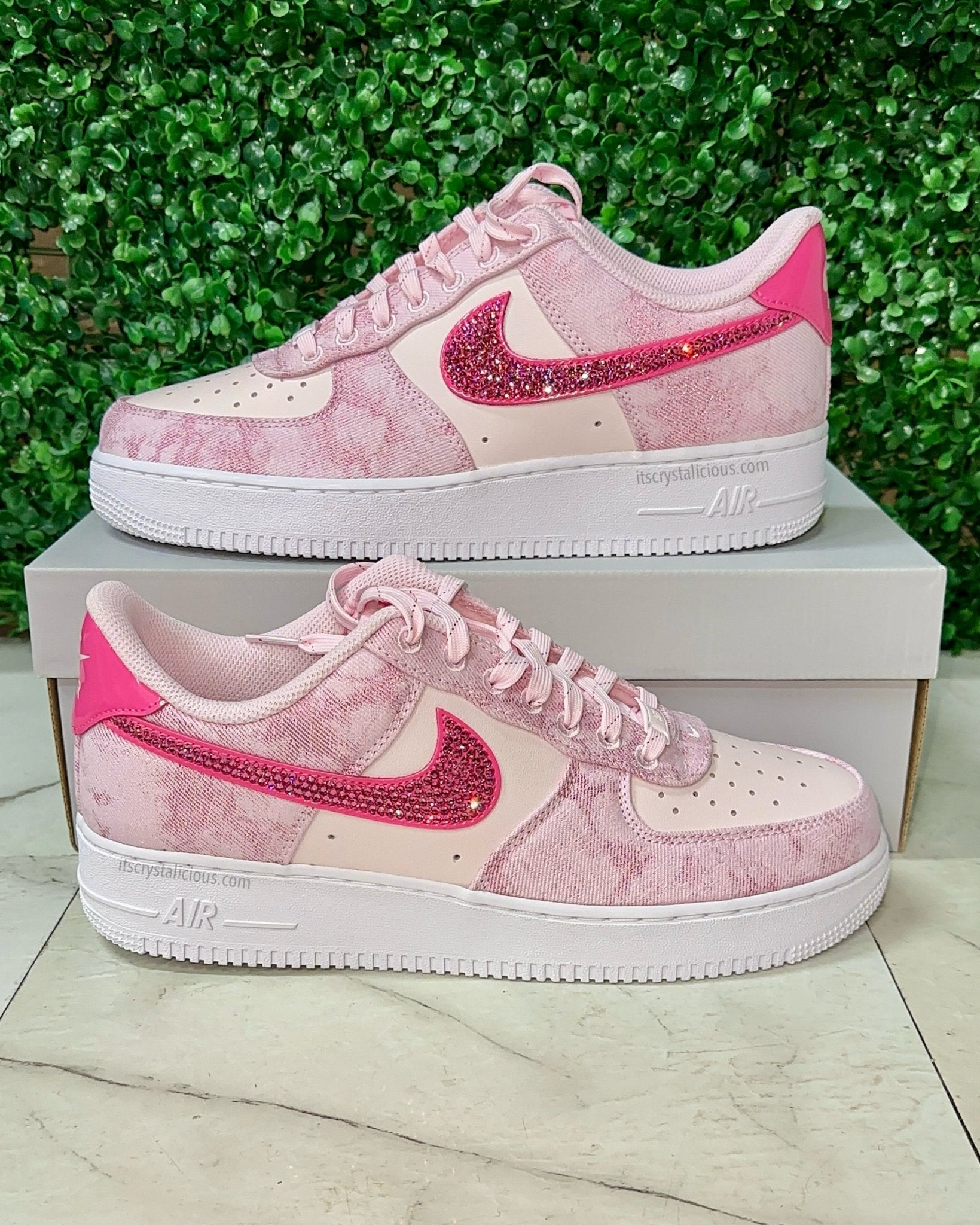 Nike Air Force 1 - Pink Denim * - It's Crystalicious®