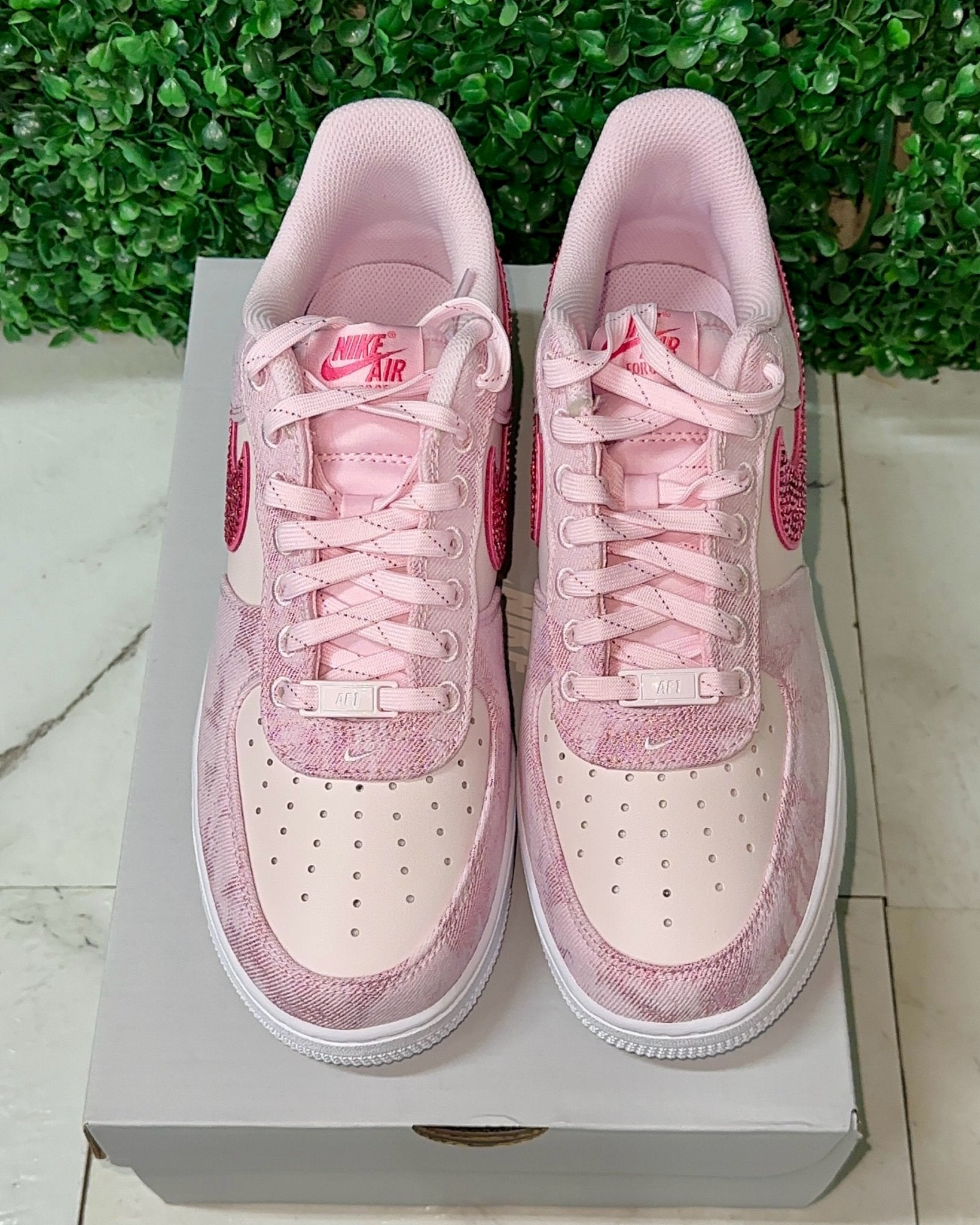 Nike Air Force 1 - Pink Denim * - It's Crystalicious®