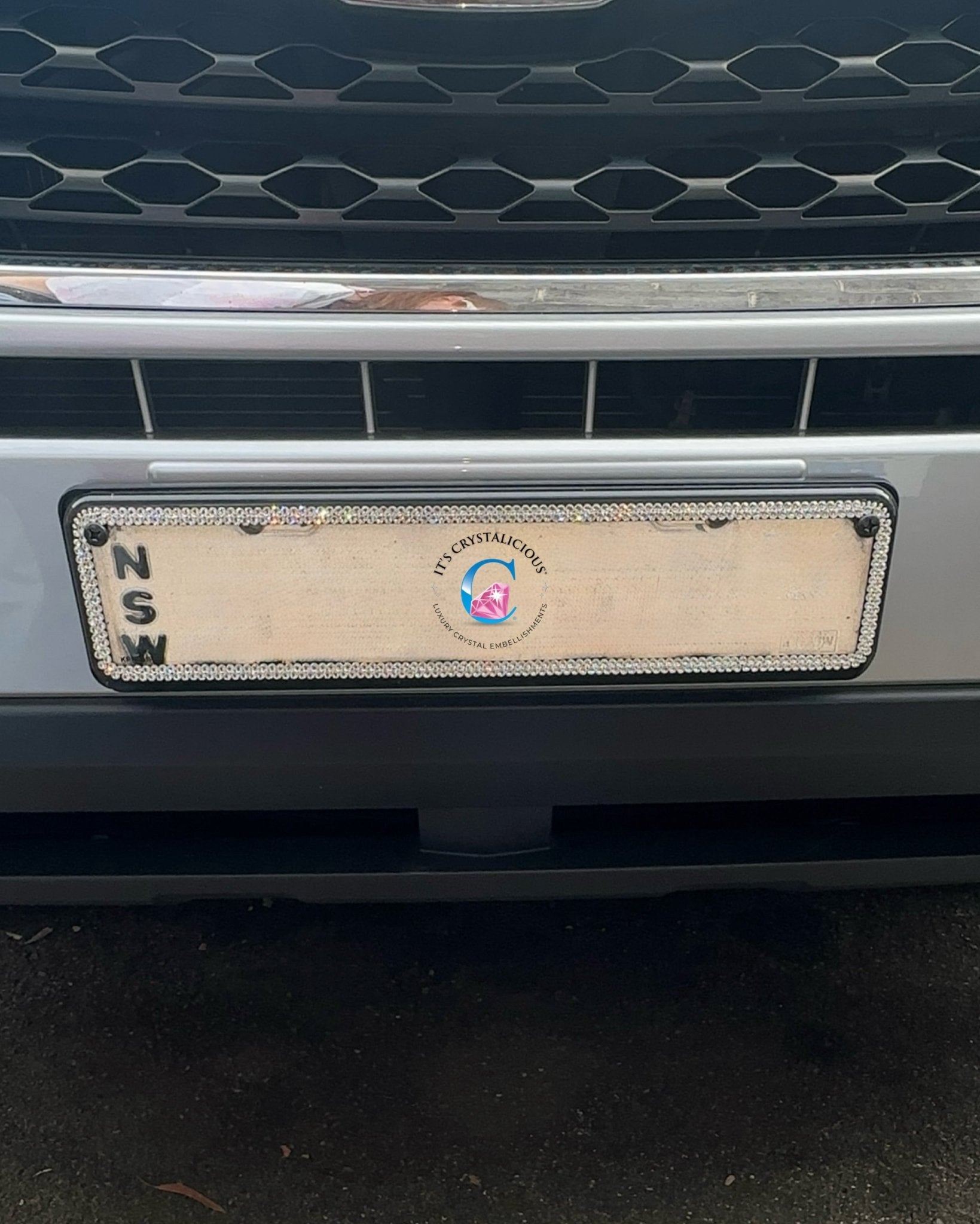 Set of 2 - Crystalicious® 2 Row Number Plate Frame Covers/Crystal* - It's Crystalicious®