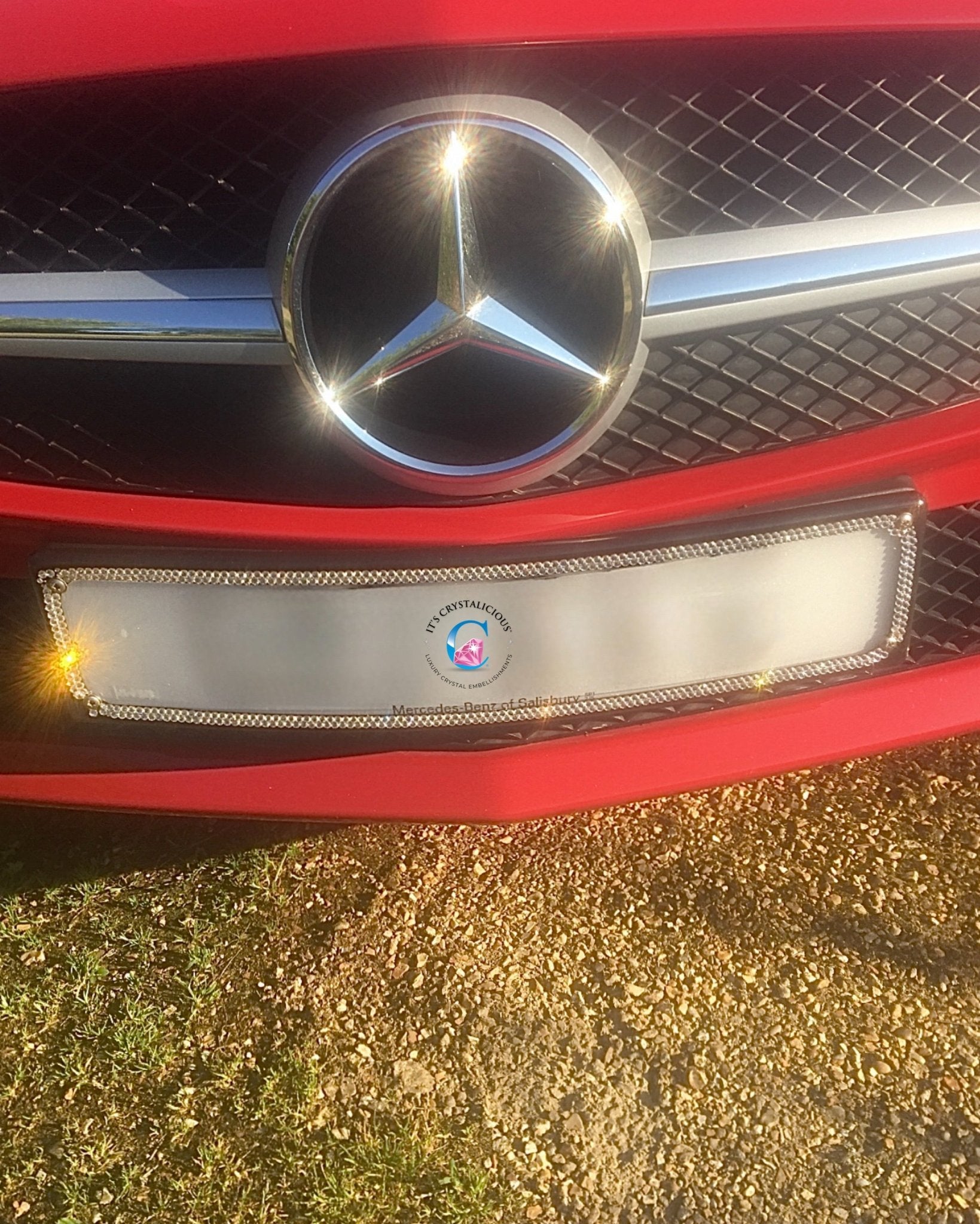 Set of 2 - Crystalicious® 2 Row Number Plate Frame Covers/Crystal* - It's Crystalicious®