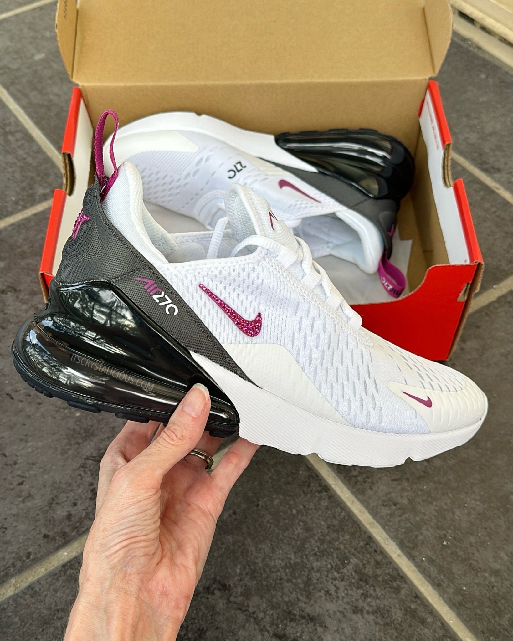 RTS - Nike Air Max 270 White/Hot Fuchsia - Minimal - Size US 7/5.5Y* - It's Crystalicious®