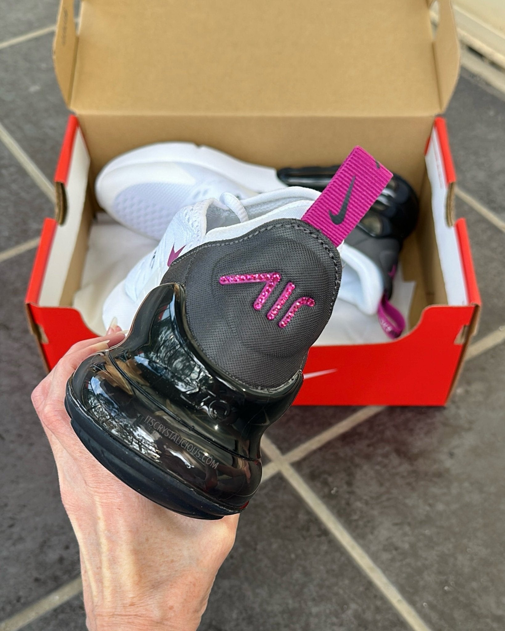RTS - Nike Air Max 270 White/Hot Fuchsia - Minimal - Size US 7/5.5Y* - It's Crystalicious®