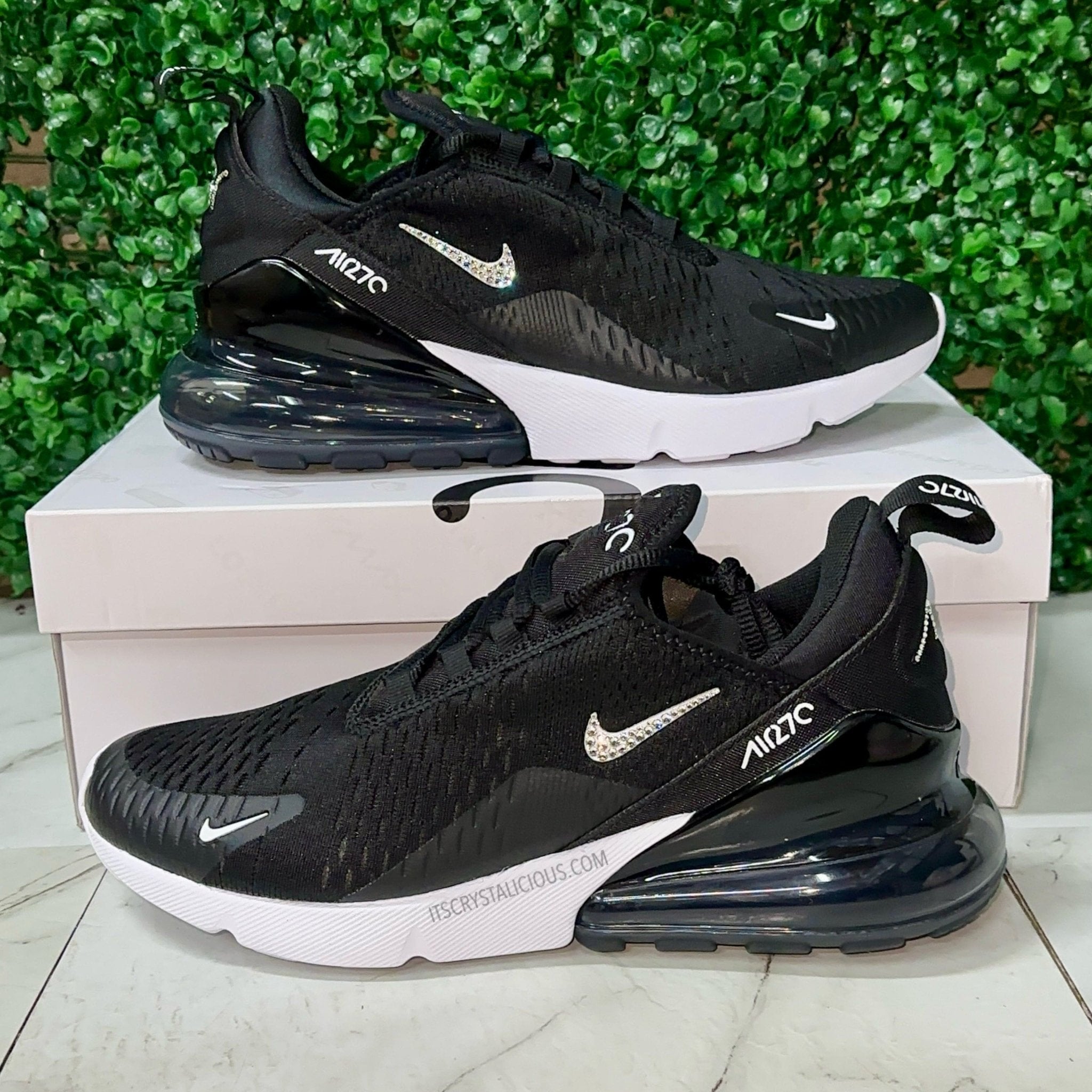 RTS Nike Air Max 270 Black/White/Crystal - Minimal - Size US 9 * - It's Crystalicious®