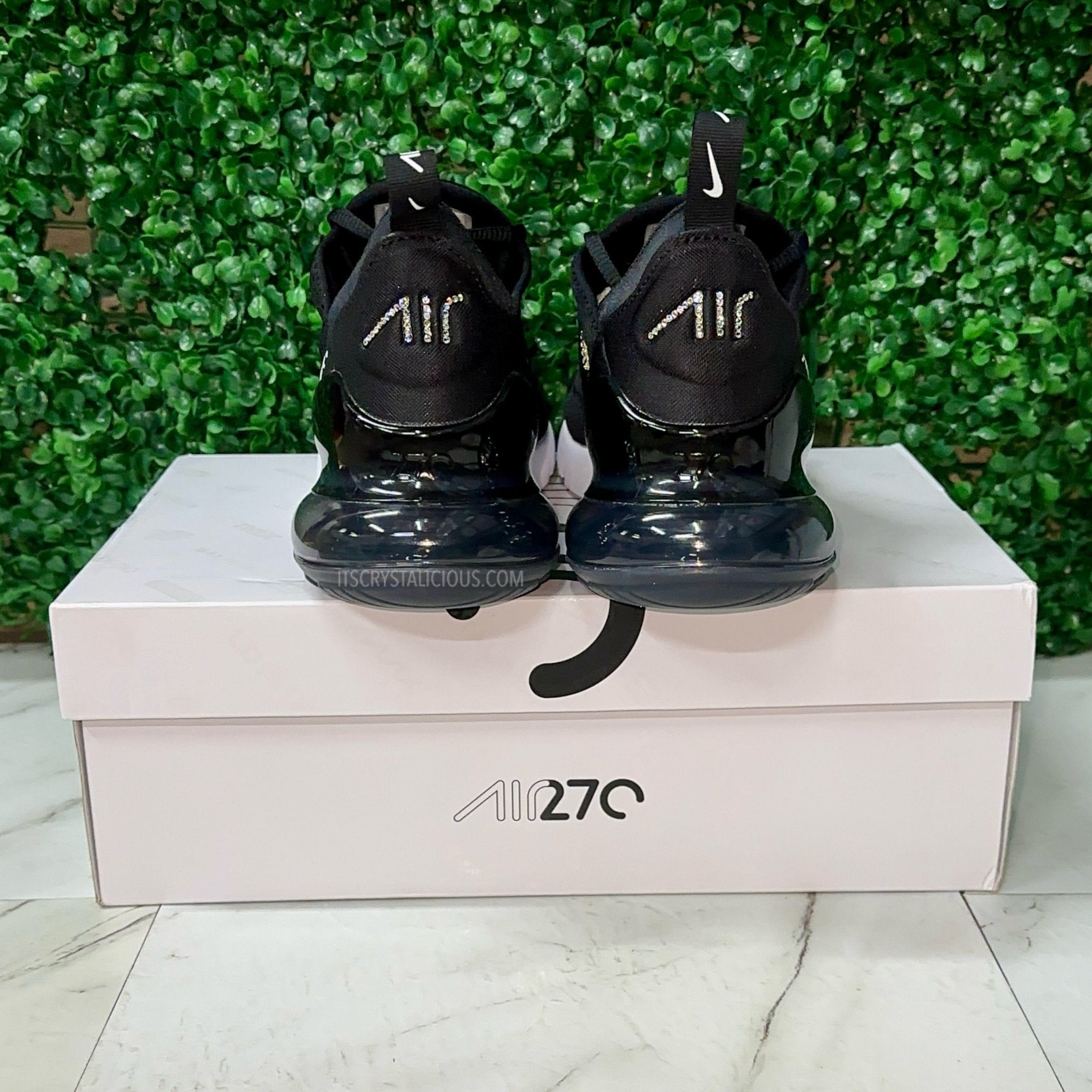 RTS Nike Air Max 270 Black/White/Crystal - Minimal - Size US 9 * - It's Crystalicious®