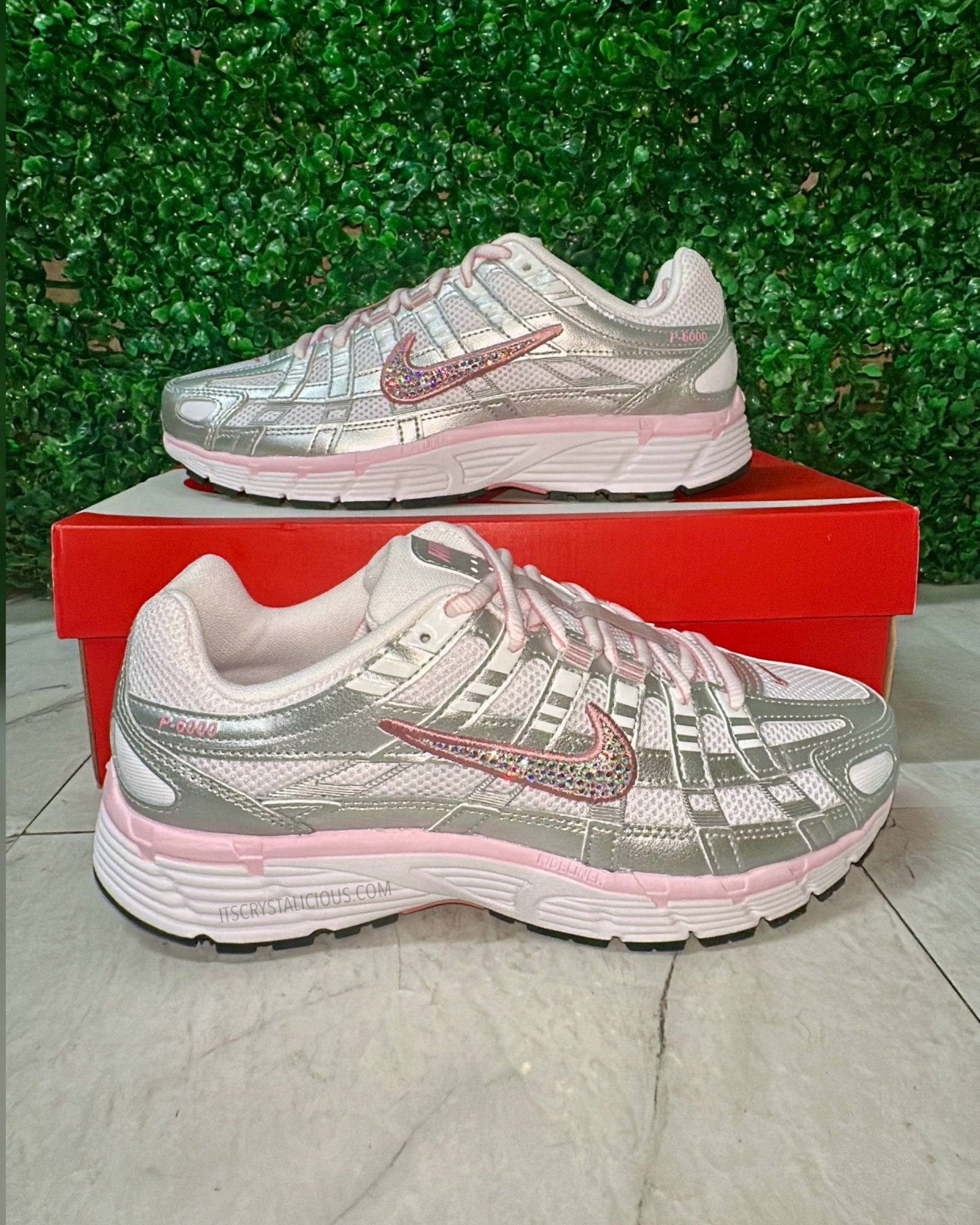 Nike P - 6000 White/Elemental Pink * - It's Crystalicious®
