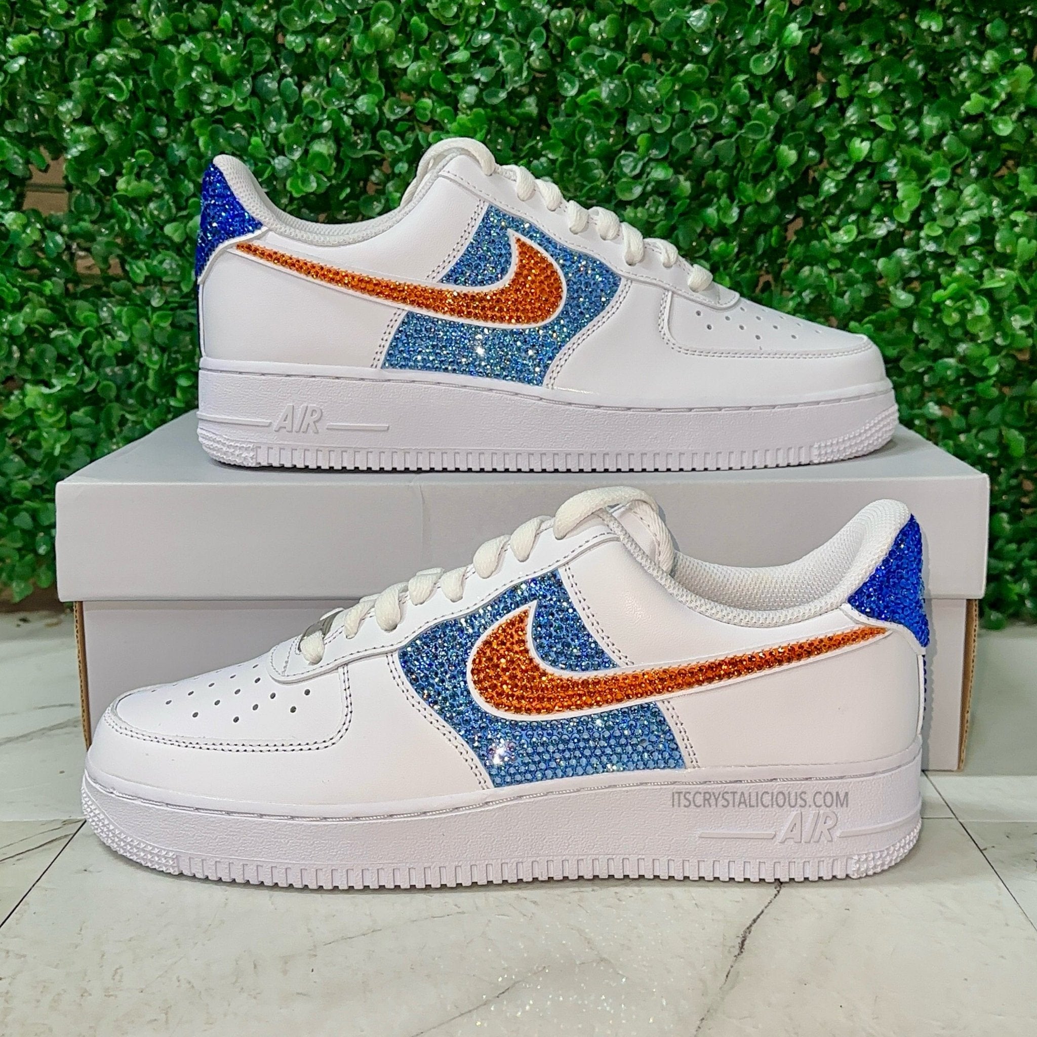 Nike Air Force 1 - Lt Sapphire/Sun/Sapphire (Max Crystal Bling)* - It's Crystalicious®