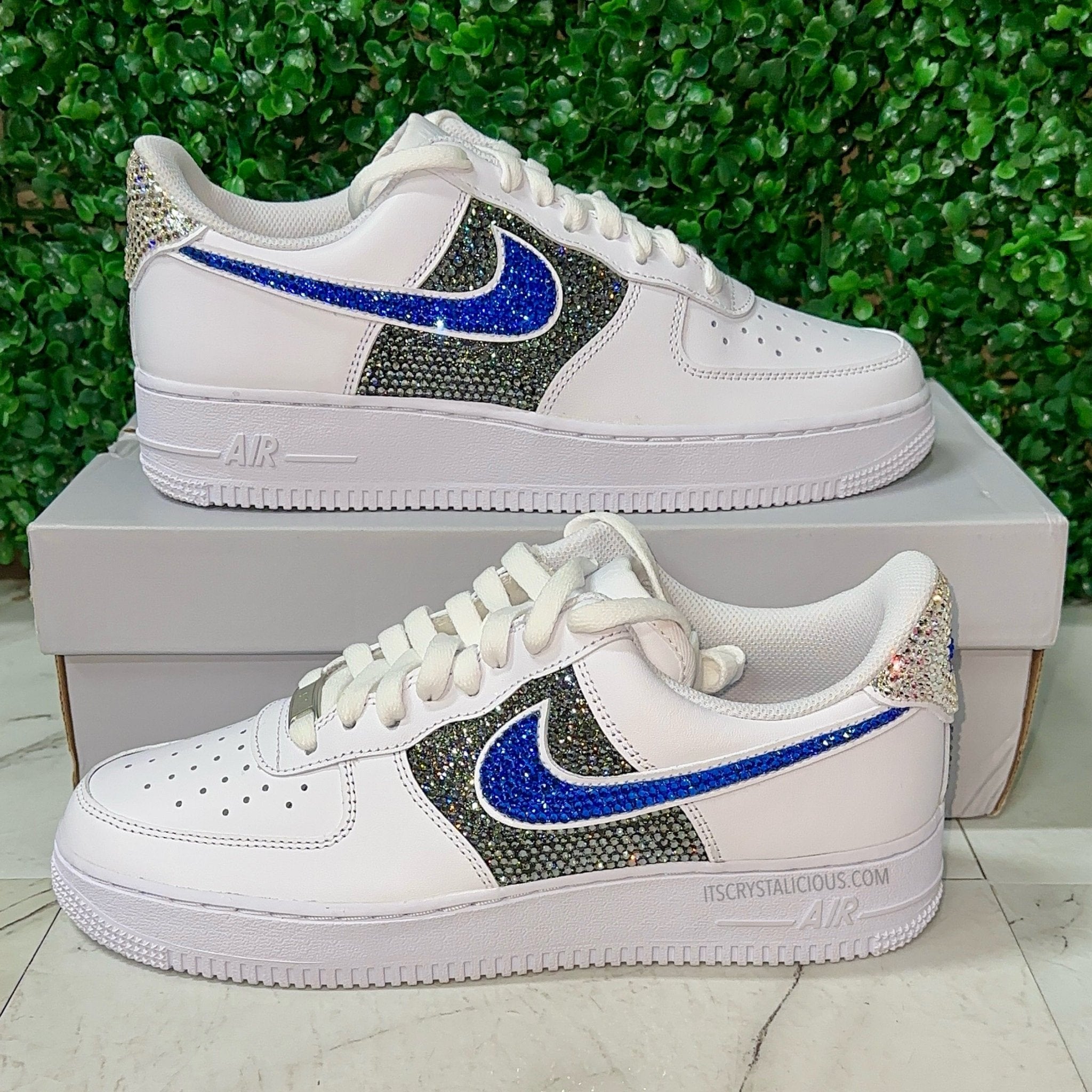 Nike Air Force 1 - Sapphire/Nightfall/Crystal (Max Crystal Bling)* - It's Crystalicious®
