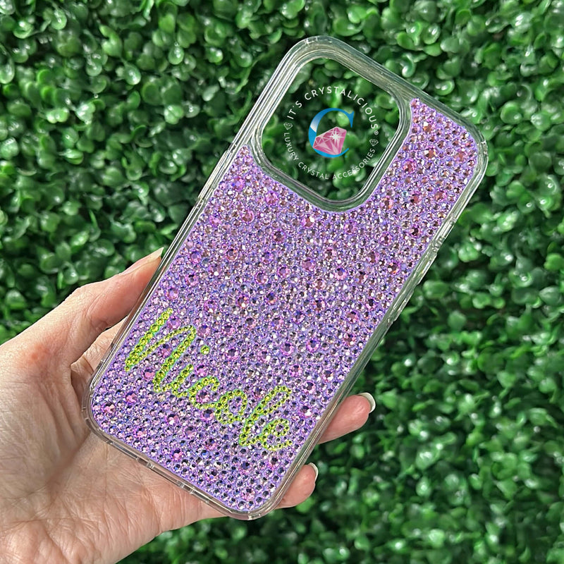 Crystal Script Name Phone Cover - Vitrail Lt/Limecicle*