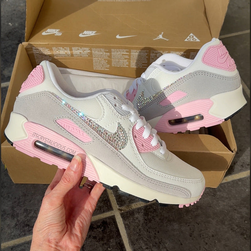 Nike Air Max 90 - White/Soft Pink/Crystal AB *