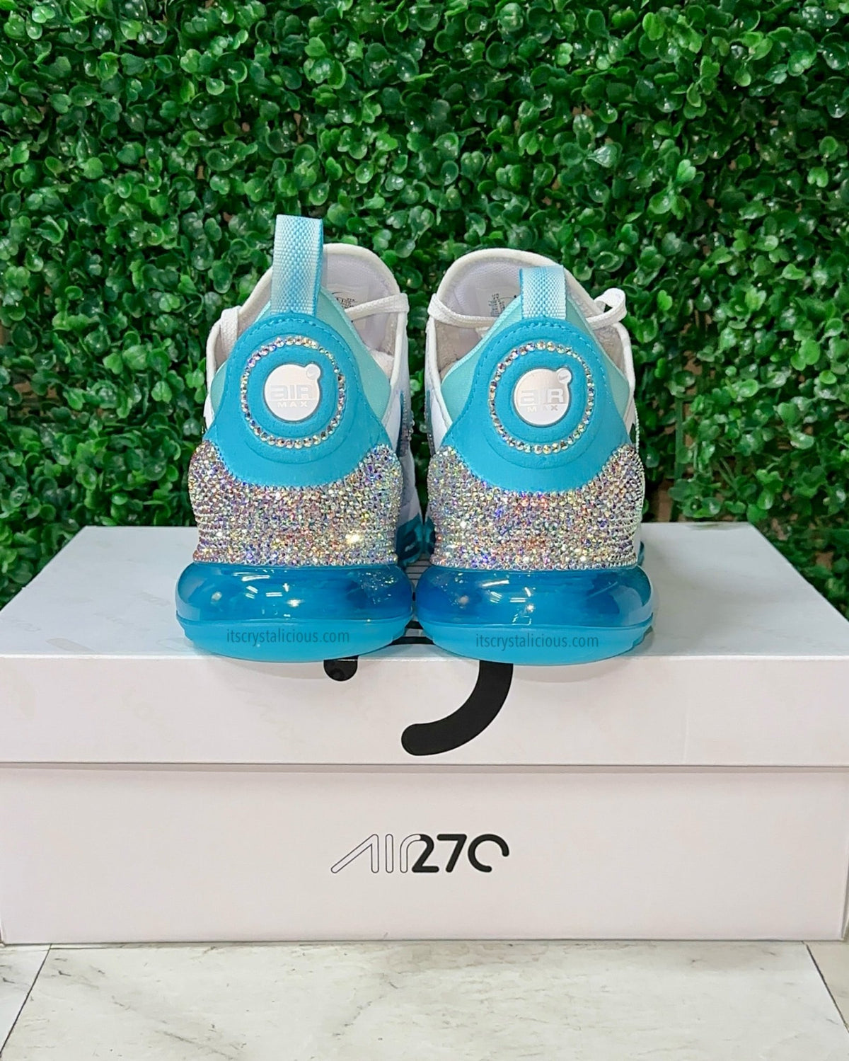 Nike Air Max 270 Premium - Teal Tint Custom Crystal - It's Crystalicious®
