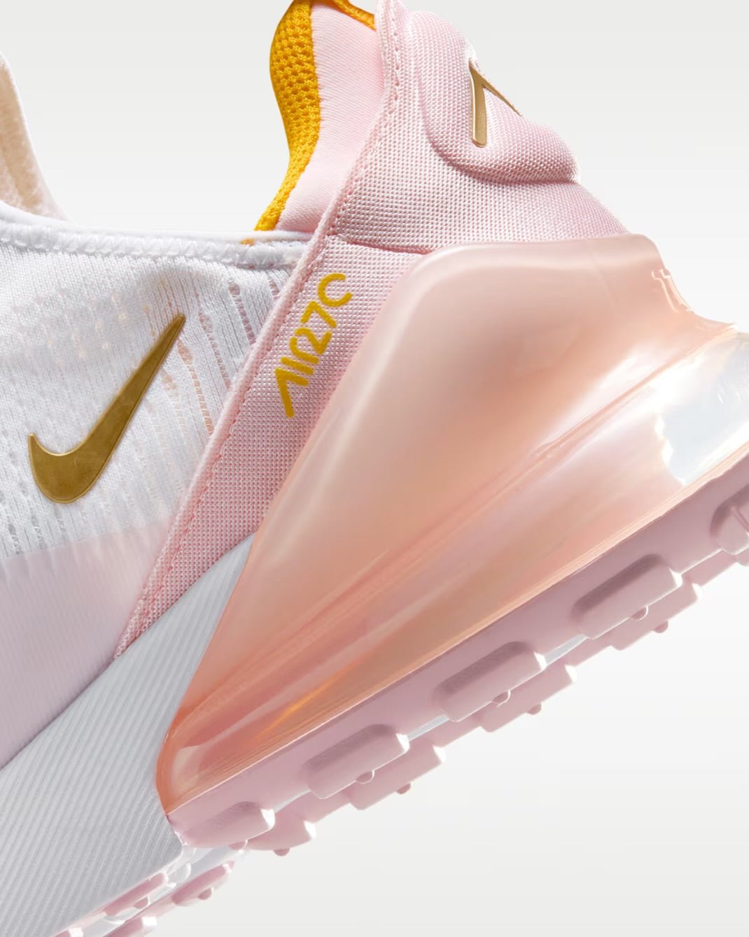 Nike Air Max 270 Uni Gold/Pink Foam: Custom Crystal - It's Crystalicious®