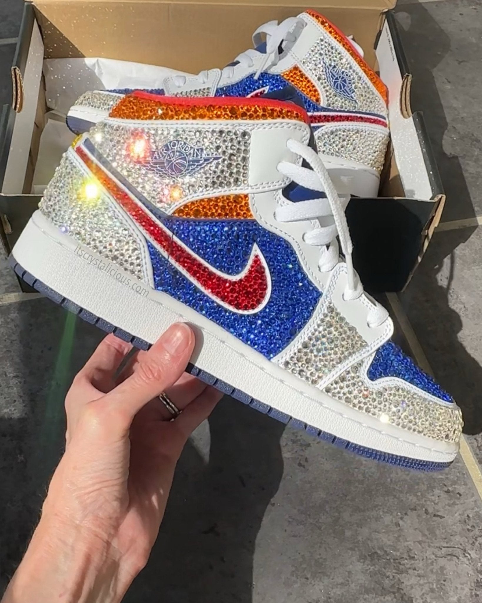 Jordan 1 - Laser Orange Full Crystal Embellishment - Mids* - It's Crystalicious®