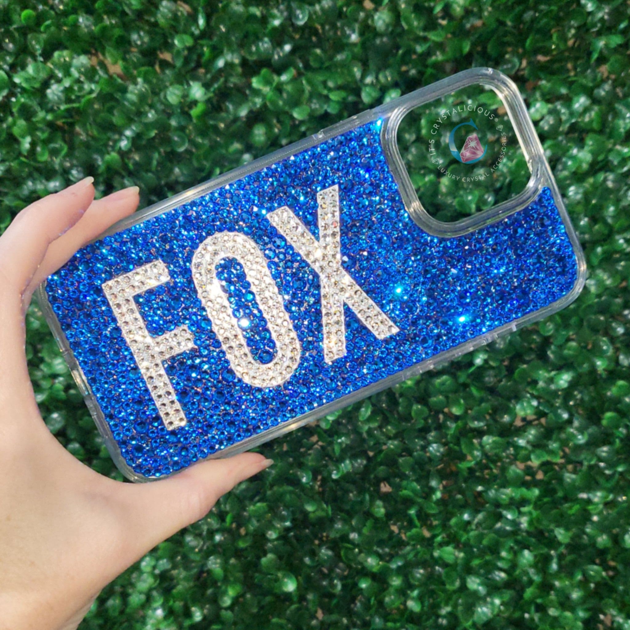 Crystal Block Name Phone Cover - Sapphire/Crystal* - It's Crystalicious®