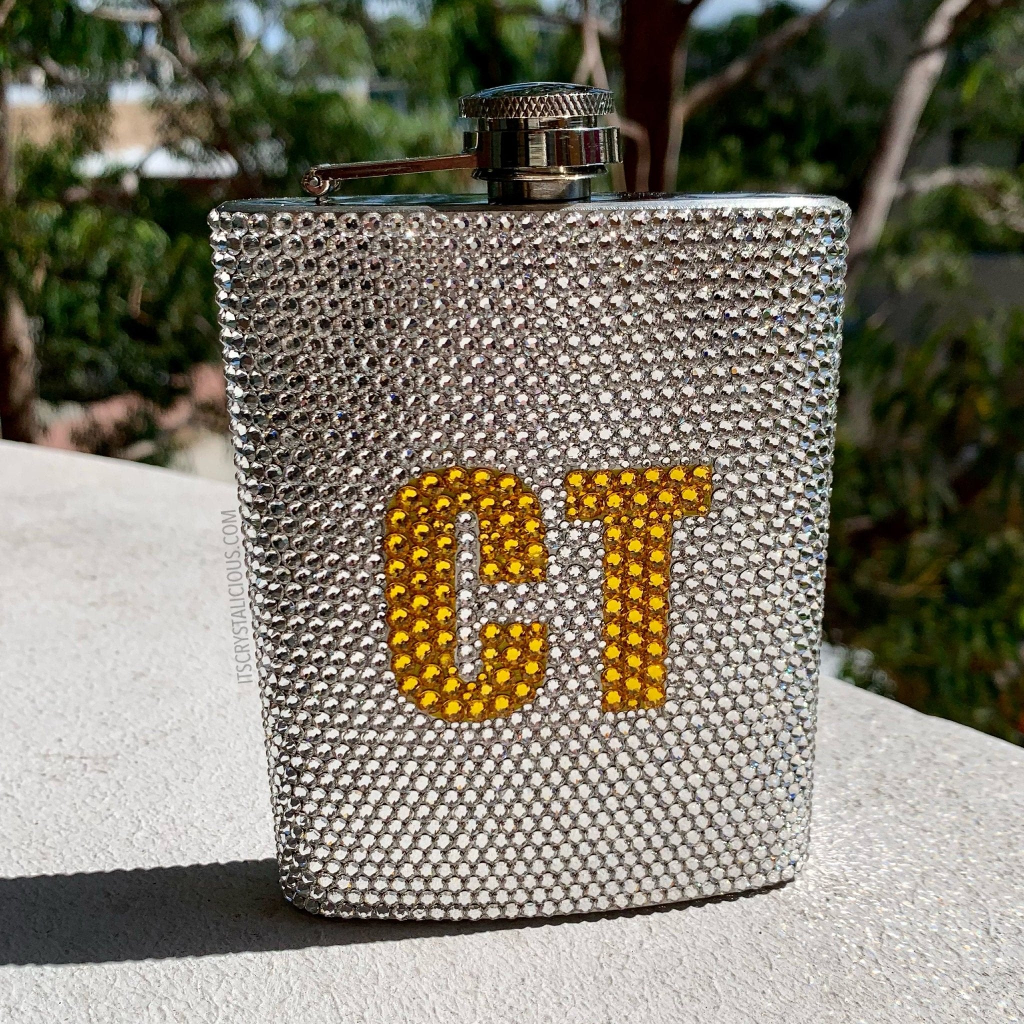 Crystalicious® Initial Stainless Hip Flask * - It's Crystalicious®