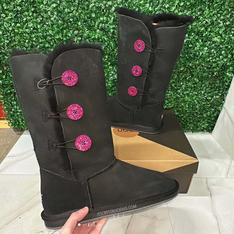 Tall Embellished Genuine Ugg Boots - 3 Buttons  *