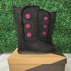 Black/Fuchsia Tall Embellished Genuine Ugg Boots - 3 Buttons * - It's Crystalicious®