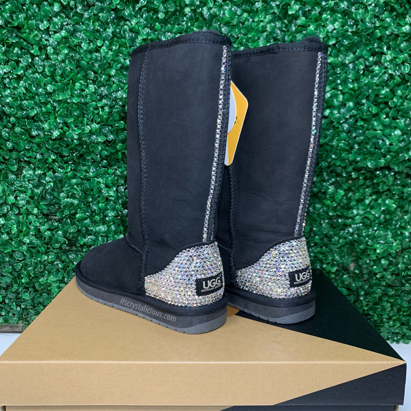 Genuine Crystal Ugg Boots - Black/Crystal*
