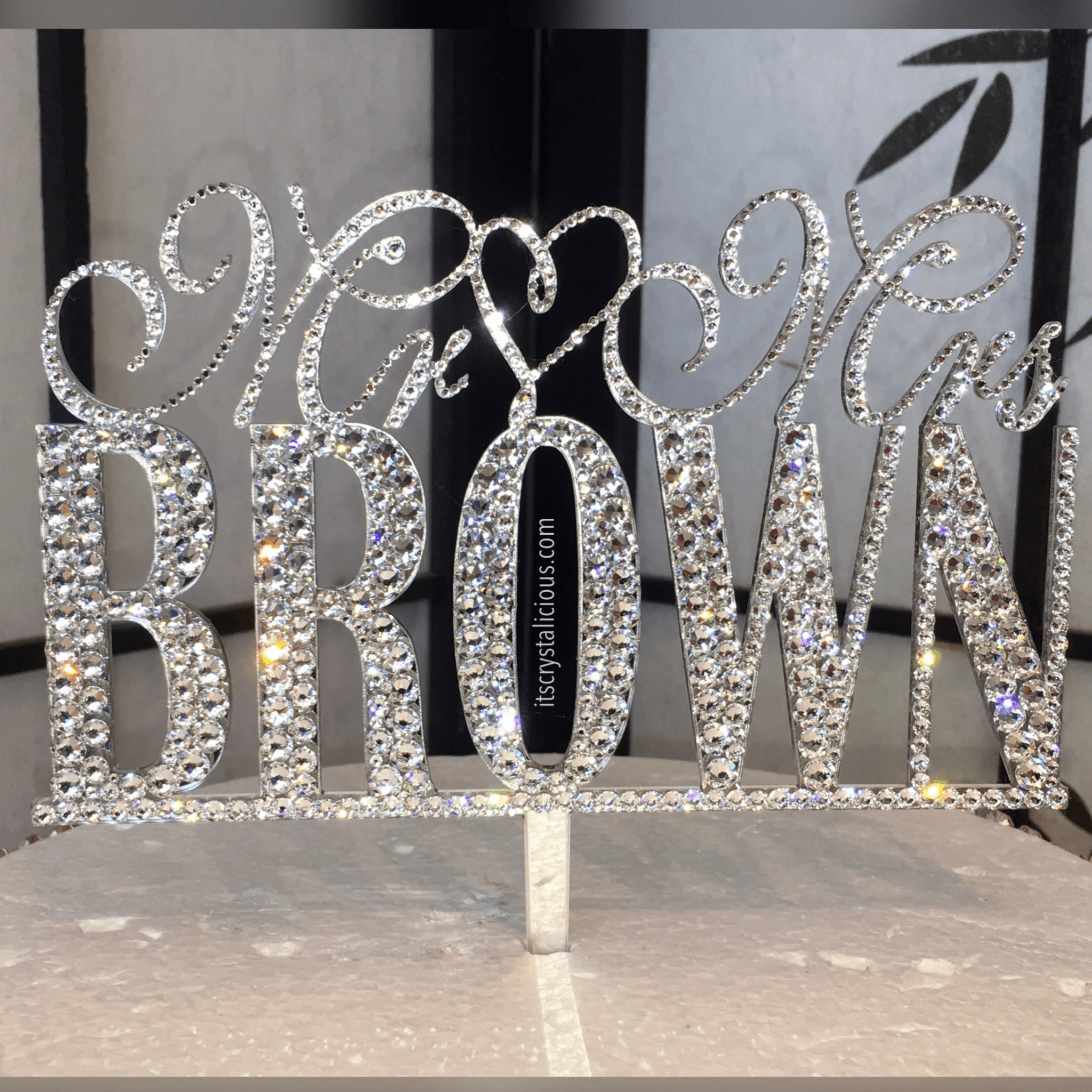 Fancy Mr ❤ Mrs Wedding Crystal Cake Topper * - It's Crystalicious®