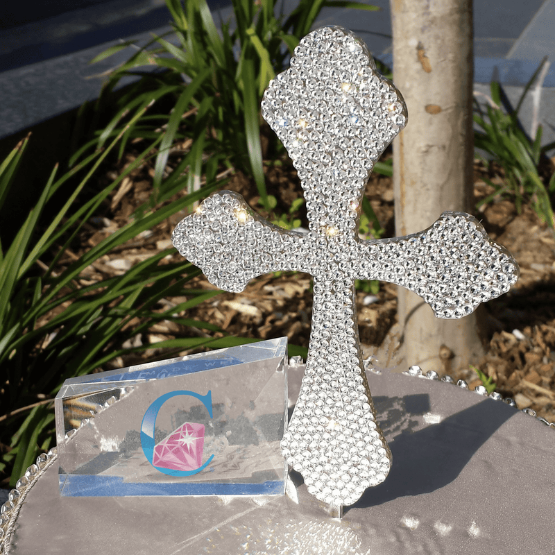 6 inch Curved Cross Cake Topper - Solid * - It's Crystalicious®