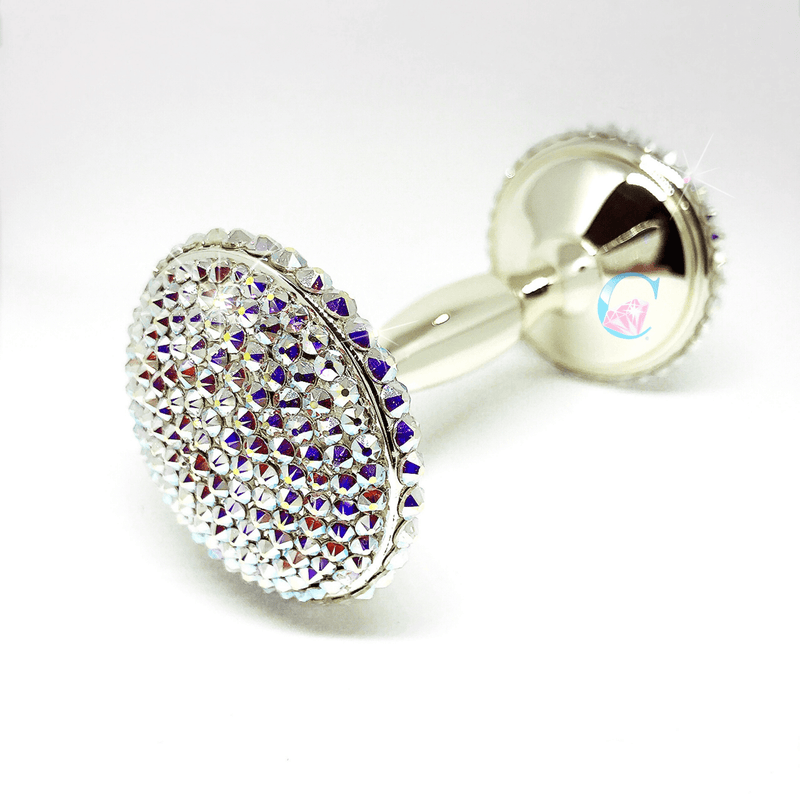 Crystalicious® Stainless Steel Baby Rattle - Partly embellished * - It's Crystalicious®
