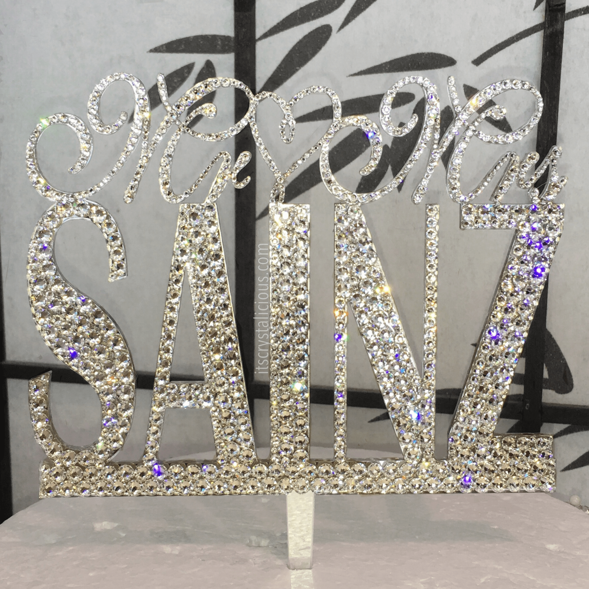 Fancy Mr ❤ Mrs Wedding Crystal Cake Topper * - It's Crystalicious®