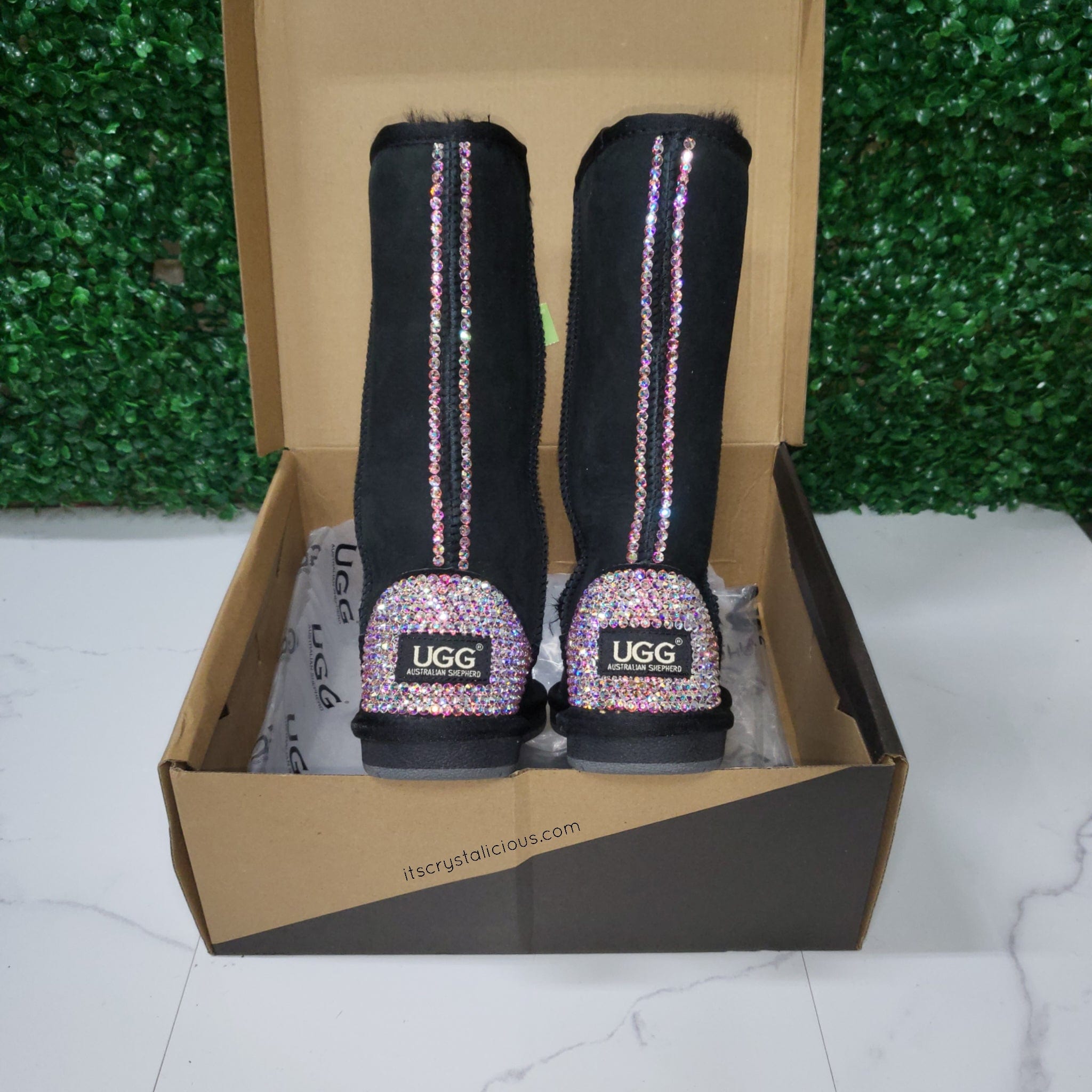 RTS Embellished Genuine Ugg Boots - Crystal AB - US 4 * - It's Crystalicious®