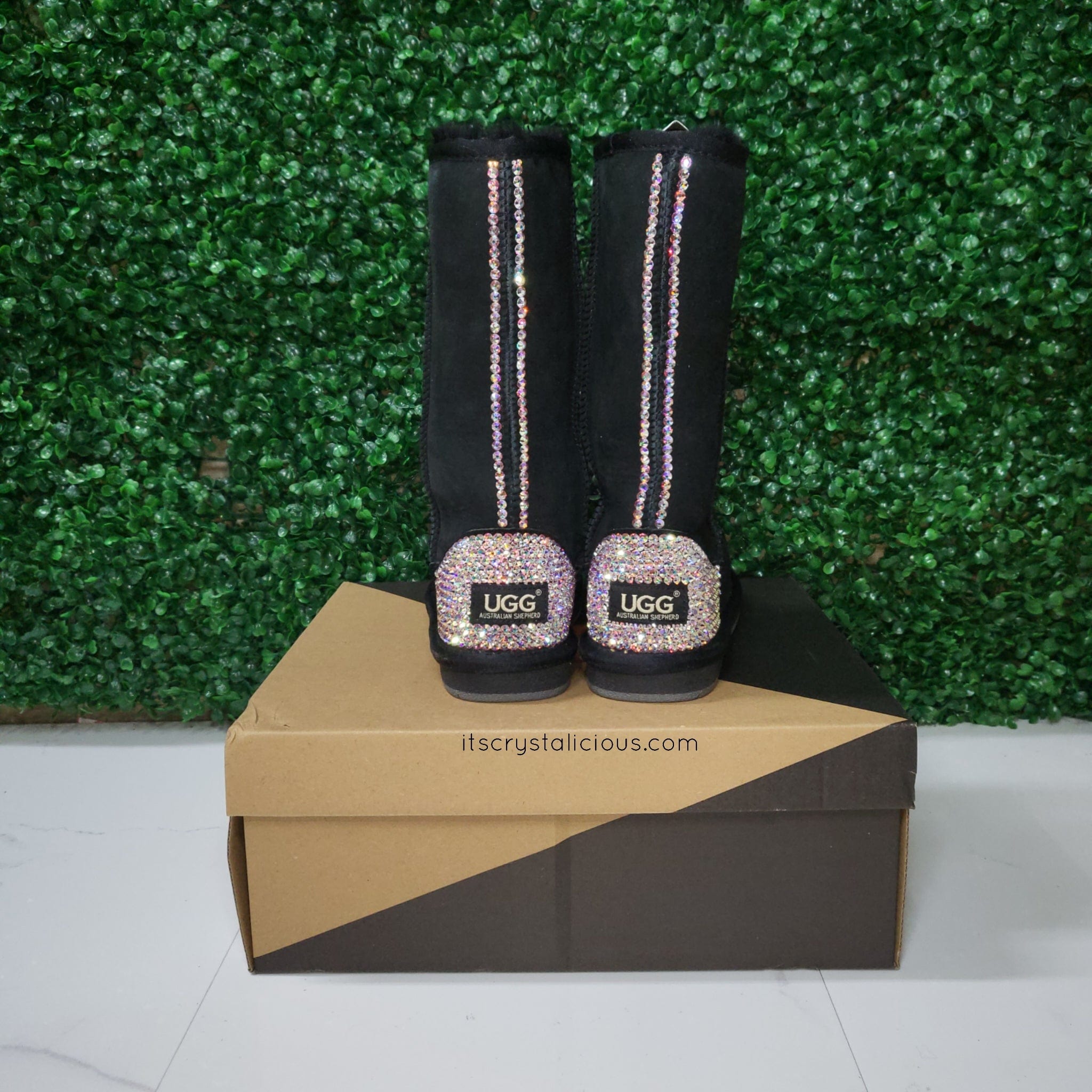 Embellished Genuine Ugg Boots - Black/Crystal AB * - It's Crystalicious®