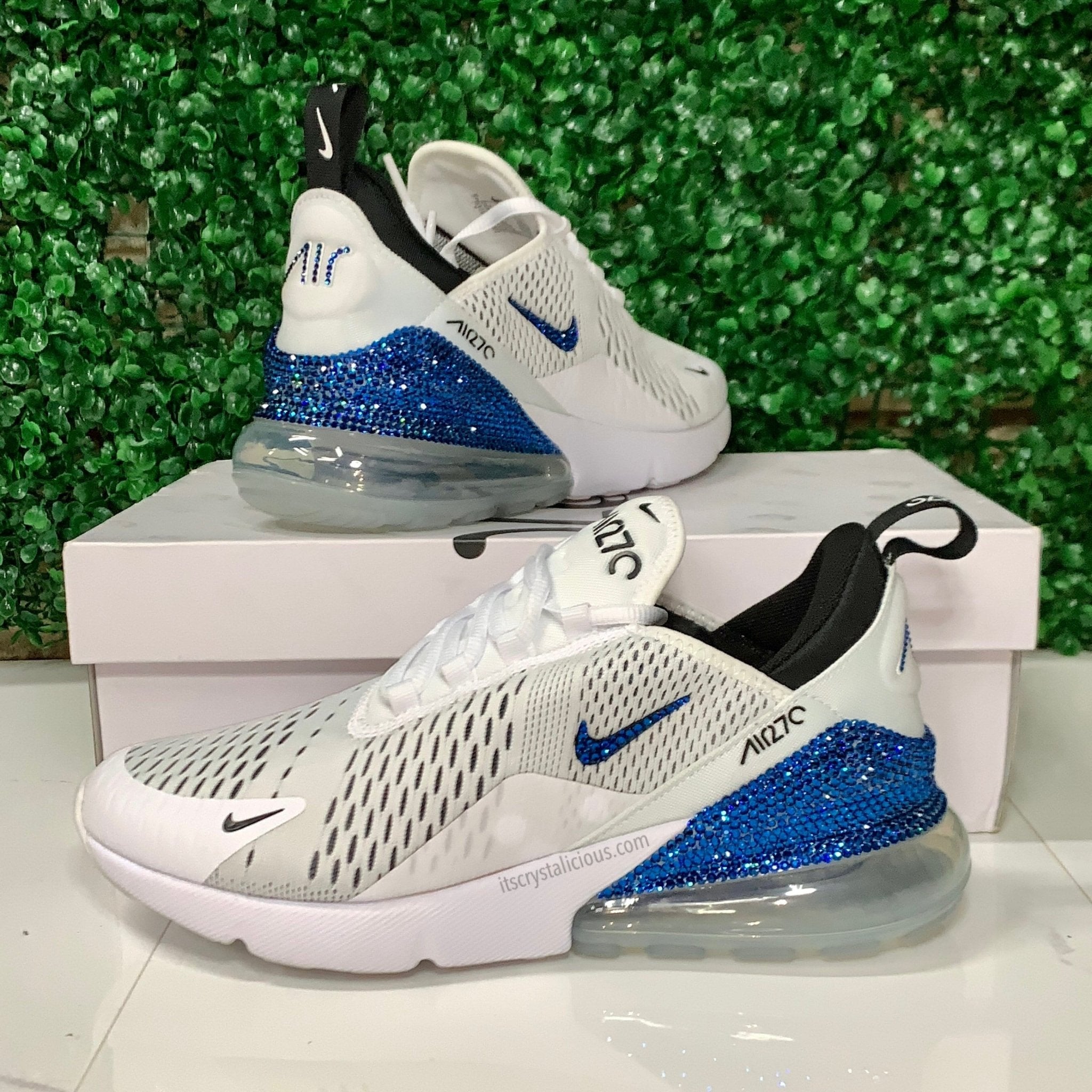 Nike Air Max 270 White/Black/Capri Blue * - It's Crystalicious®