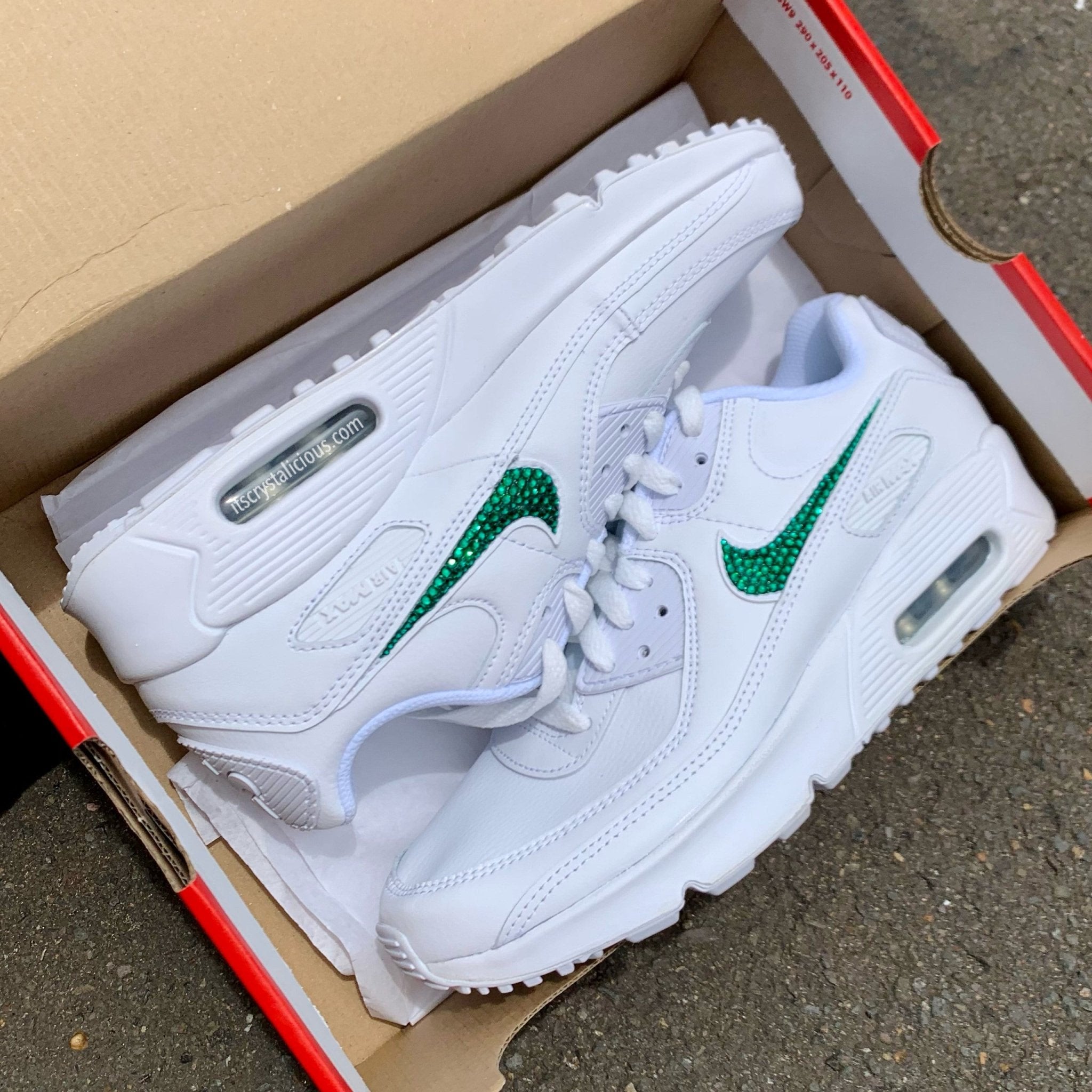 Nike Air Max 90 - White/Emerald* - It's Crystalicious®