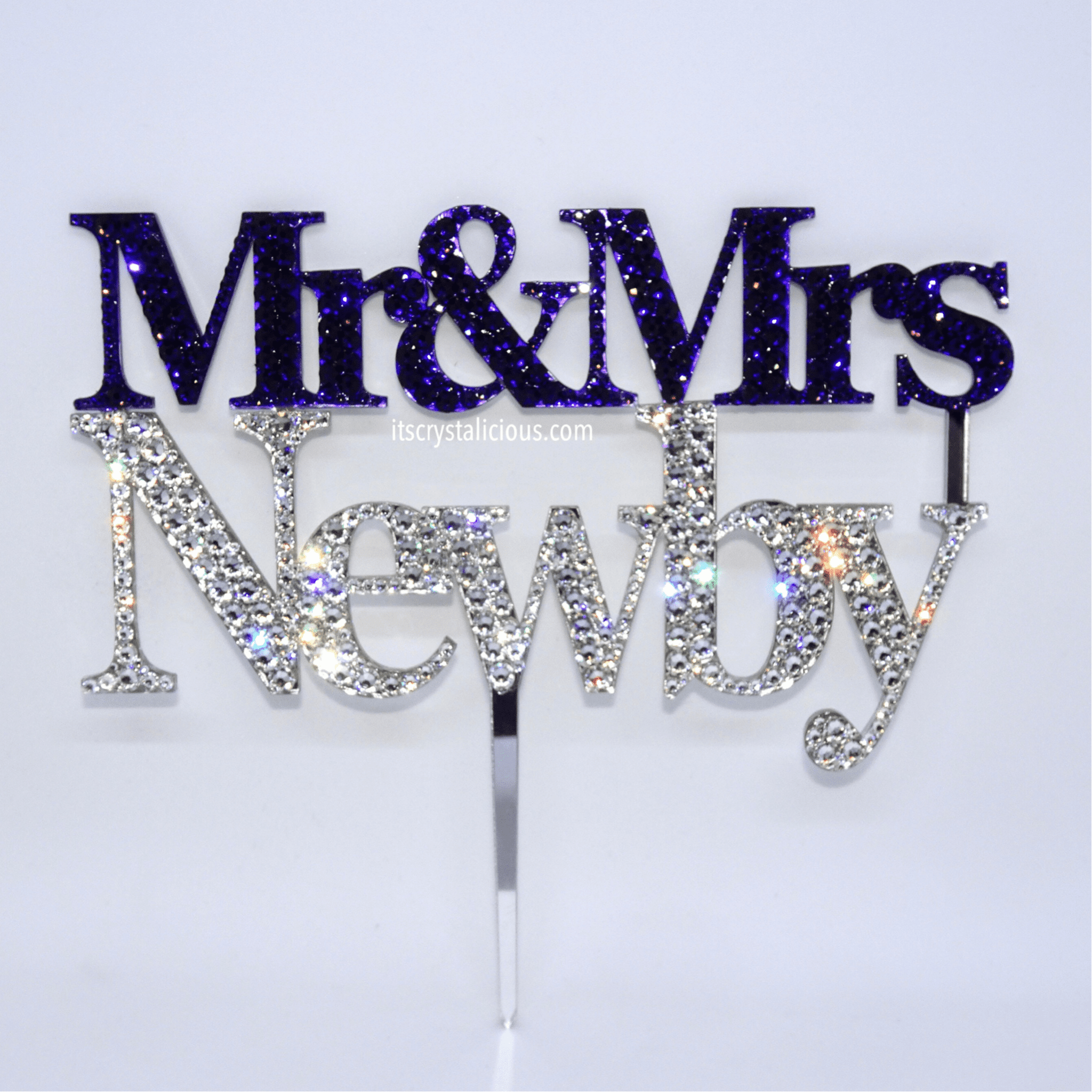 Mr & Mrs Wedding Cake Topper - Purple Velvet & Crystal * - It's Crystalicious®