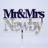 Mr & Mrs Wedding Cake Topper - Purple Velvet & Crystal * - It's Crystalicious®