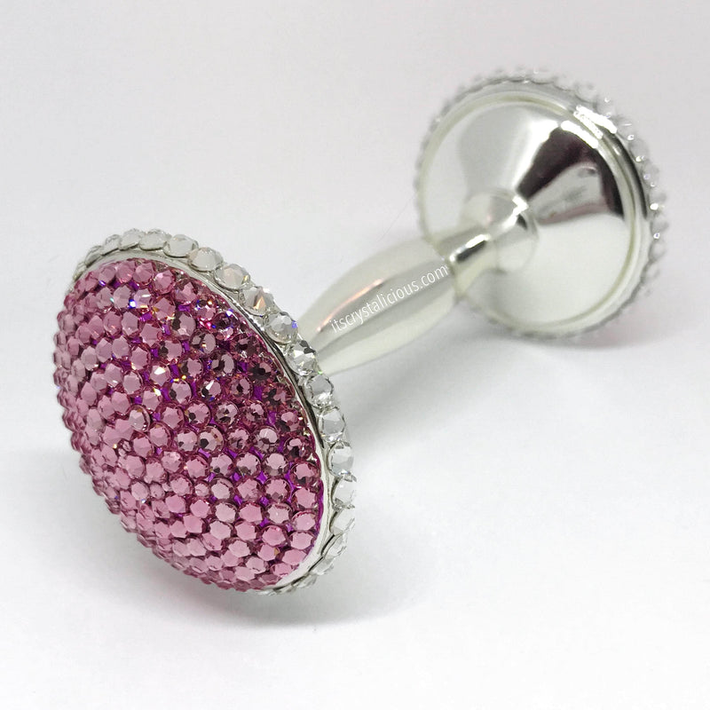 Crystalicious® Stainless Steel Baby Rattle - Partly embellished * - It's Crystalicious®