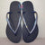 Navy Thin Strap Havaianas with Crystal Clear - 1 Row * - It's Crystalicious®