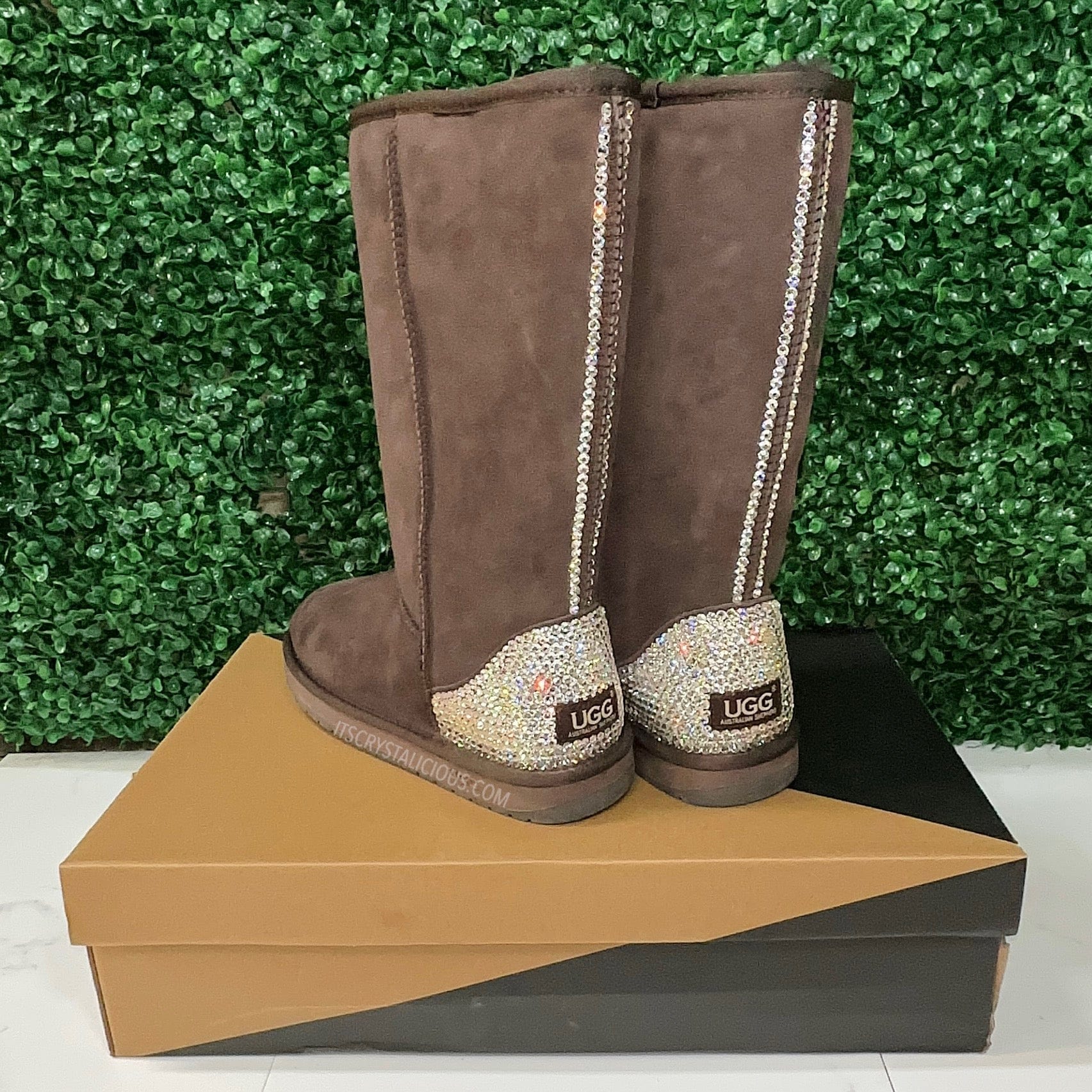 Genuine Crystal Ugg Boots - Chocolate/Crystal* - It's Crystalicious®