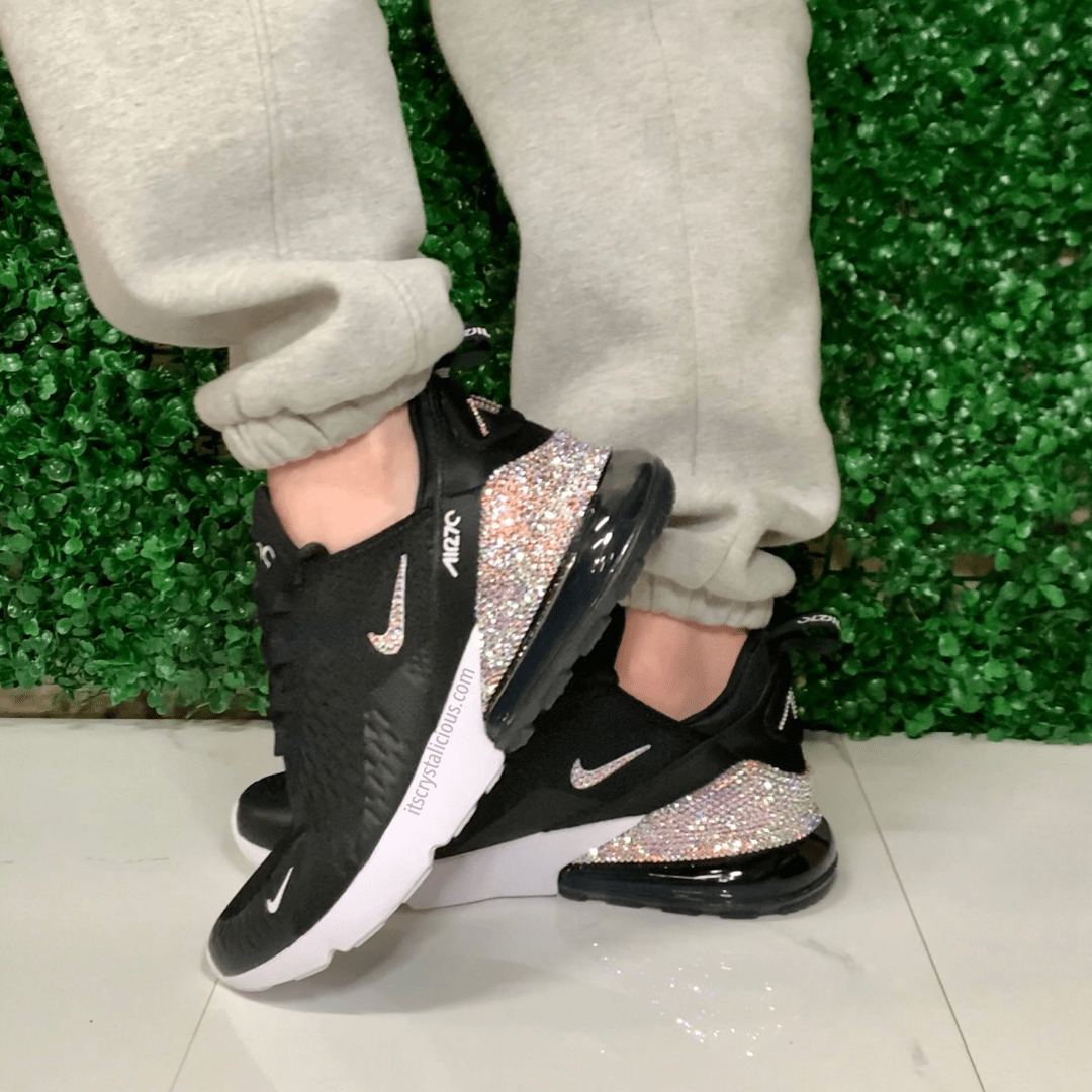 Air max 270 black and white on feet deals